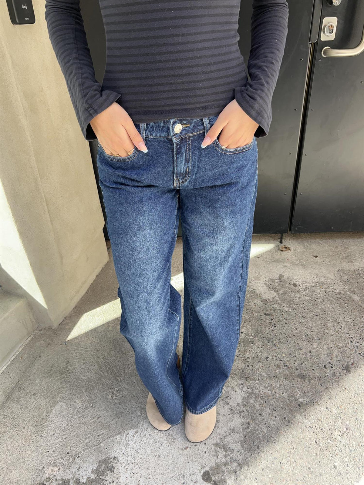 Basic vide jeans 5061 - Blå