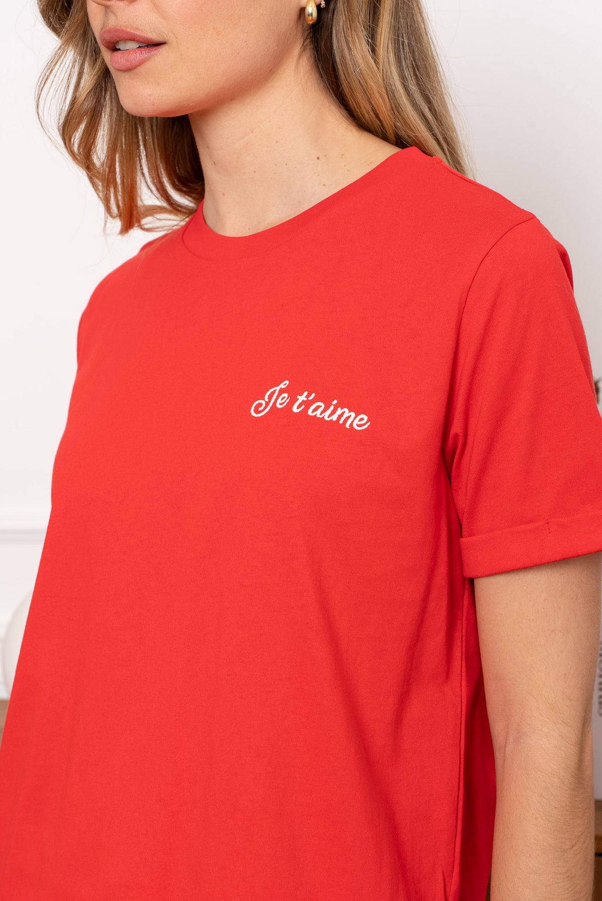 T-skjorte Je t'aime - Rød