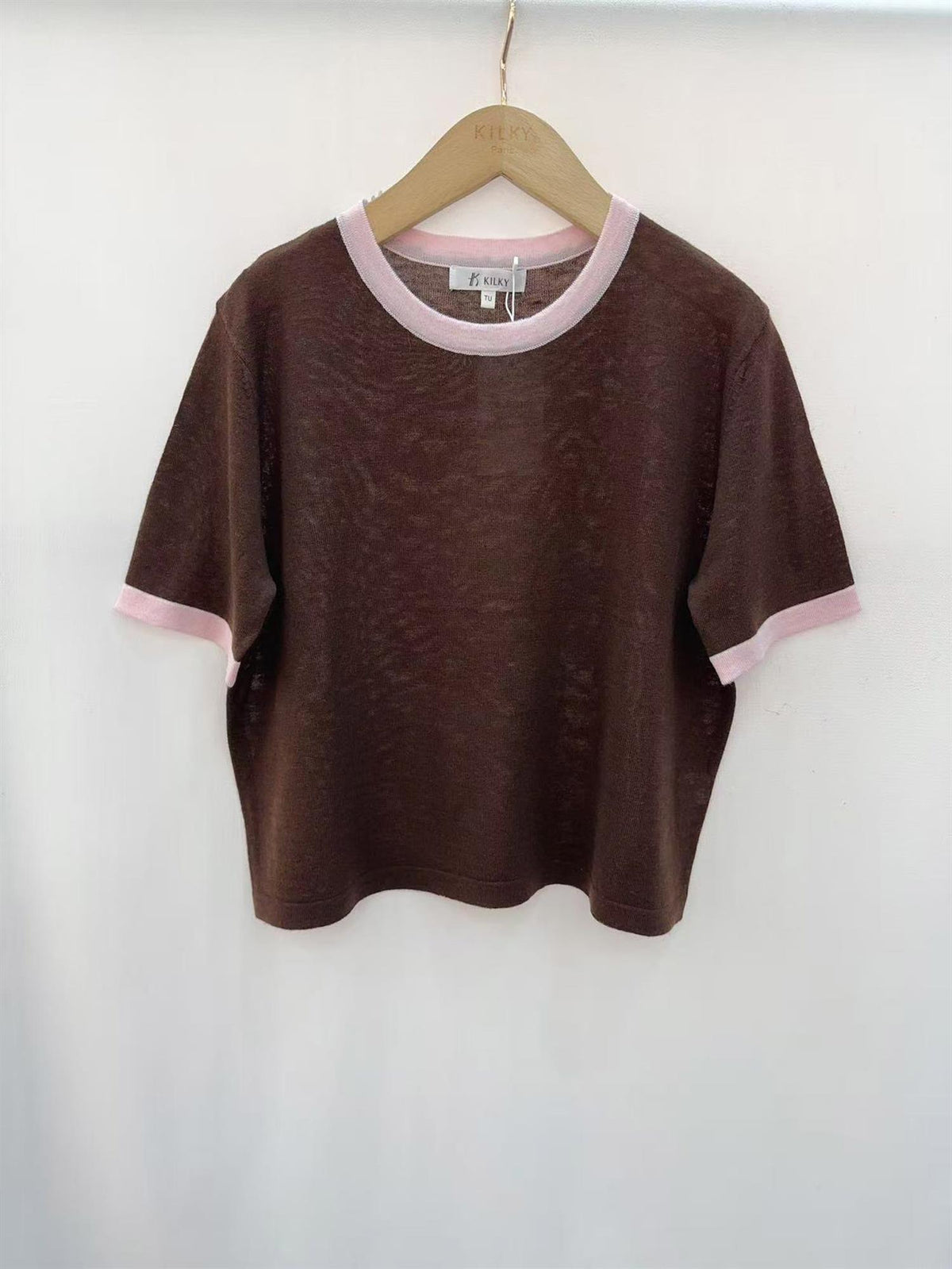 Strikket t-skjorte YP2107 - Brun