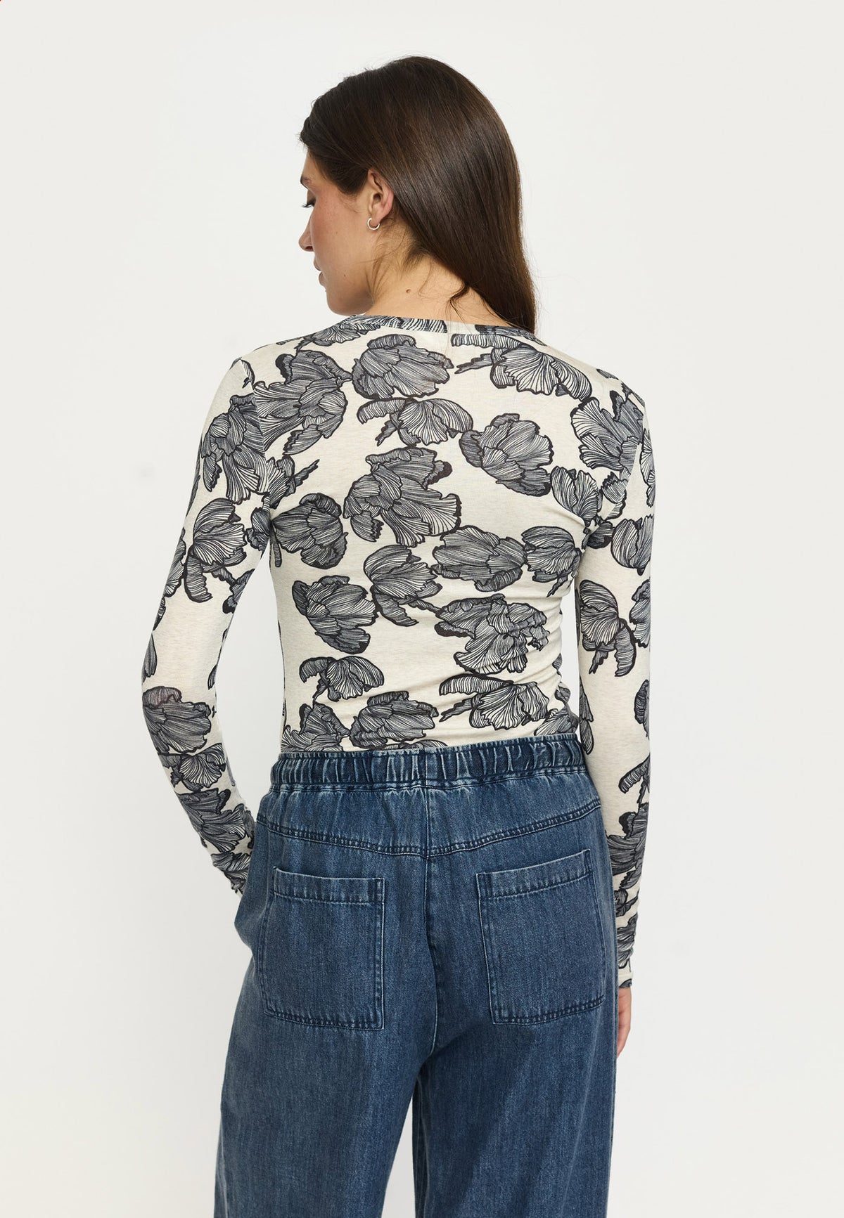 Roman O-neck printed - Beige