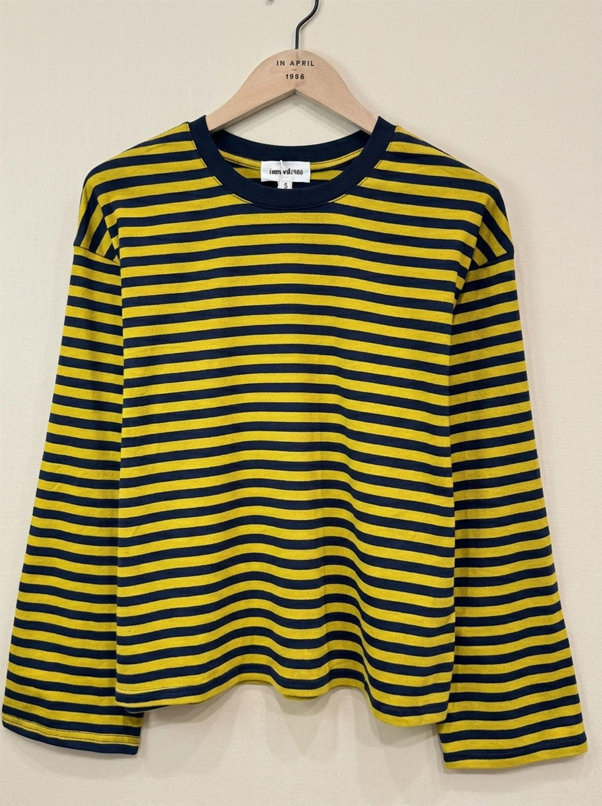 Basic bommulsgenser med striper - Marineblå/Grønn