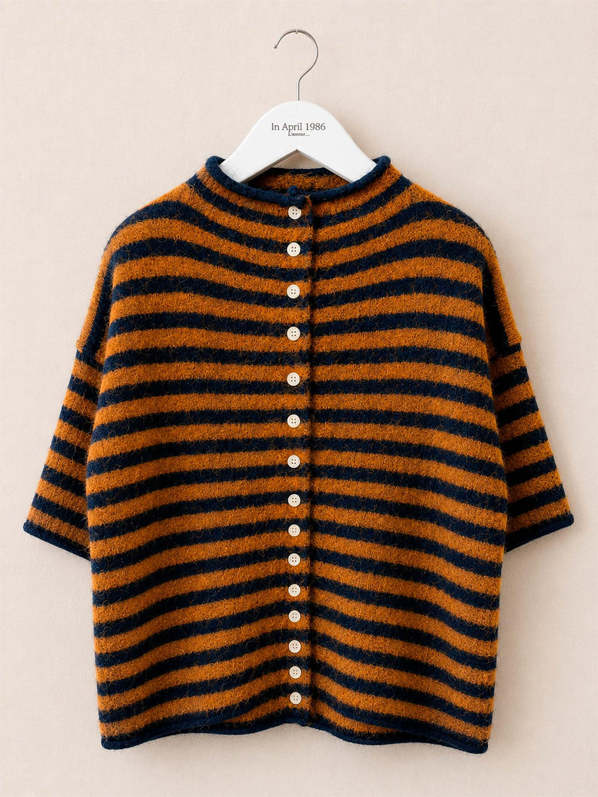 Kortermet strikkecardigan - Camel