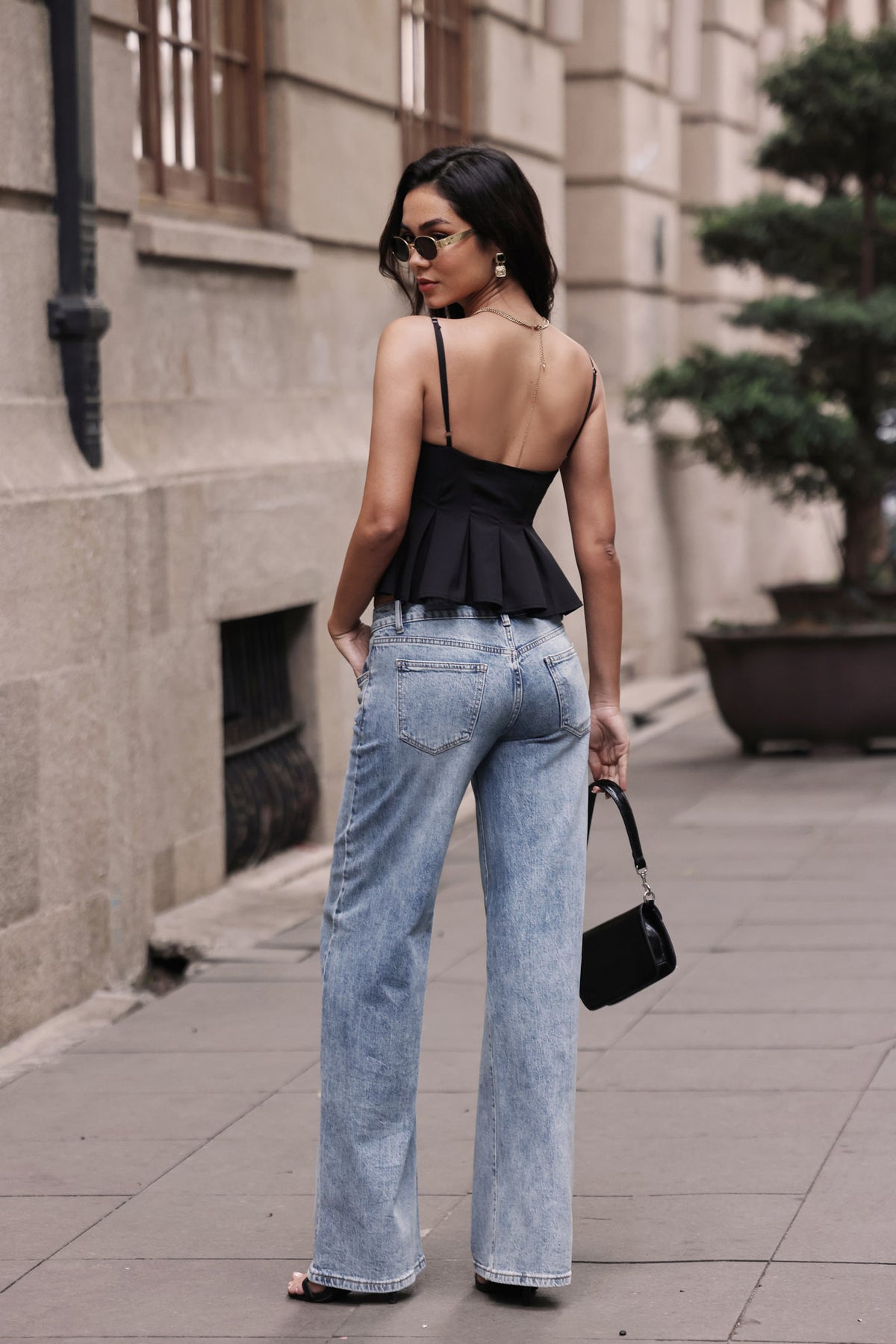 Vide jeans med lavt liv DH0061 - Lyseblå