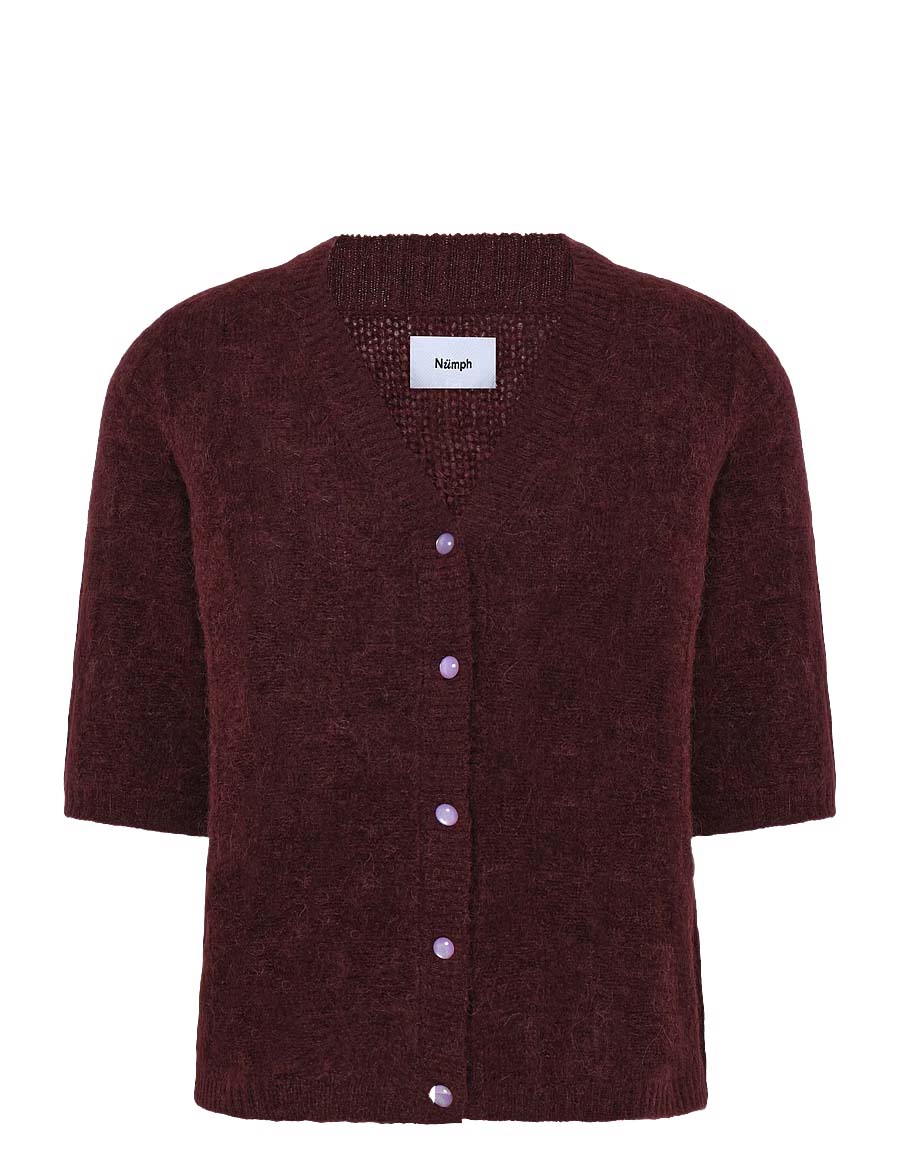 Riette Check Cardigan - Burgunder