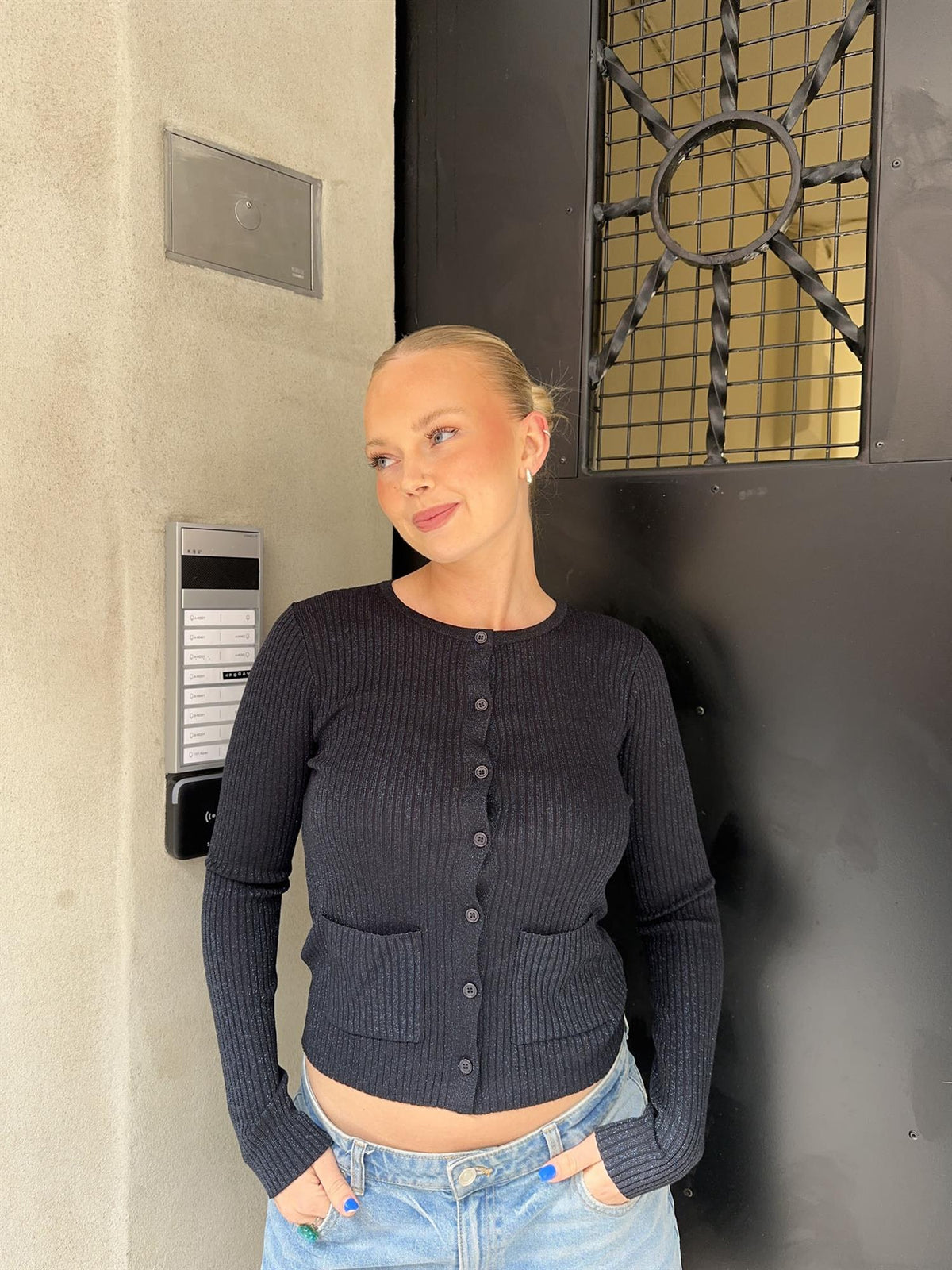 Tynn cardigan - Marine