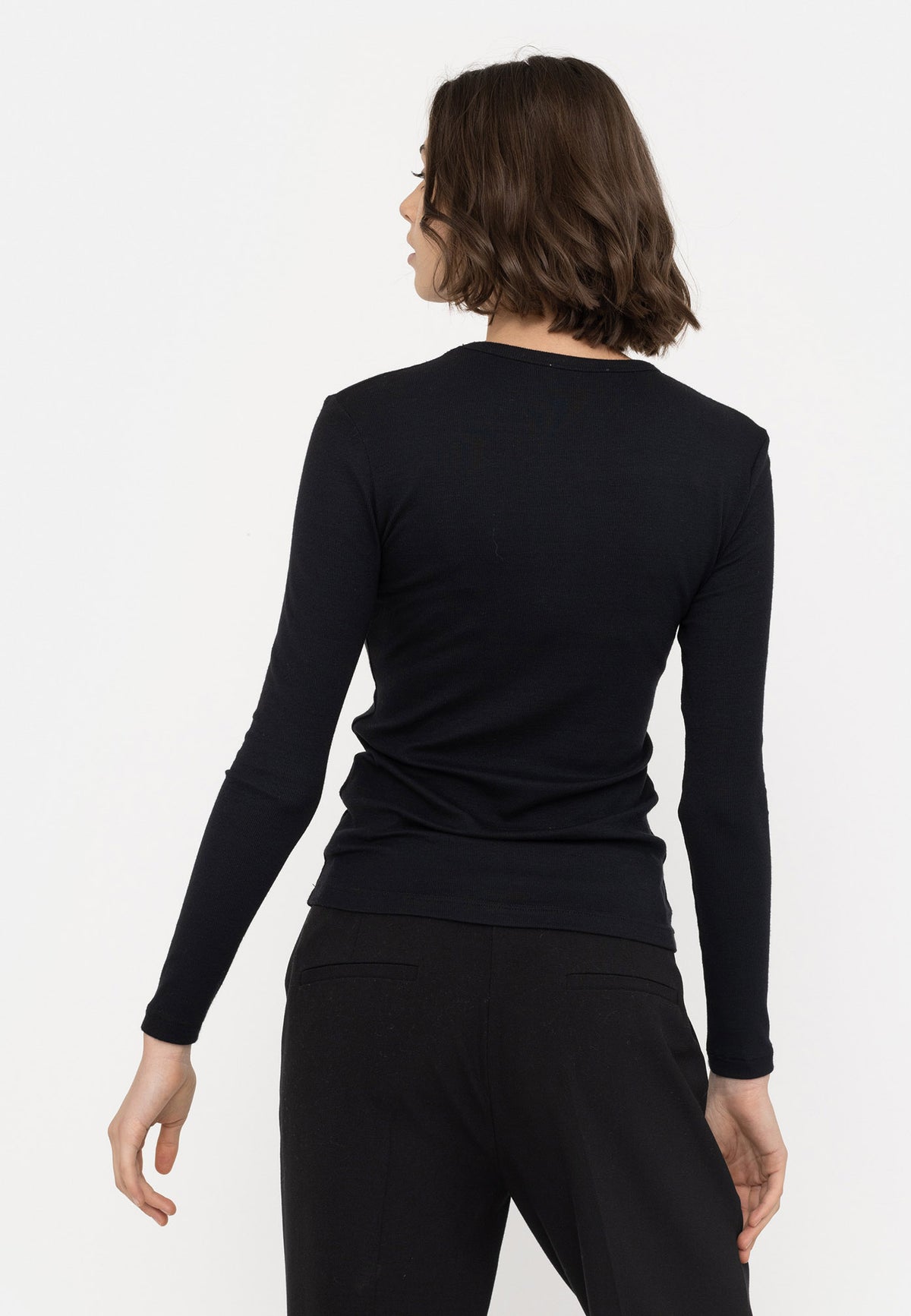 Fenja O-neck Top - Sort