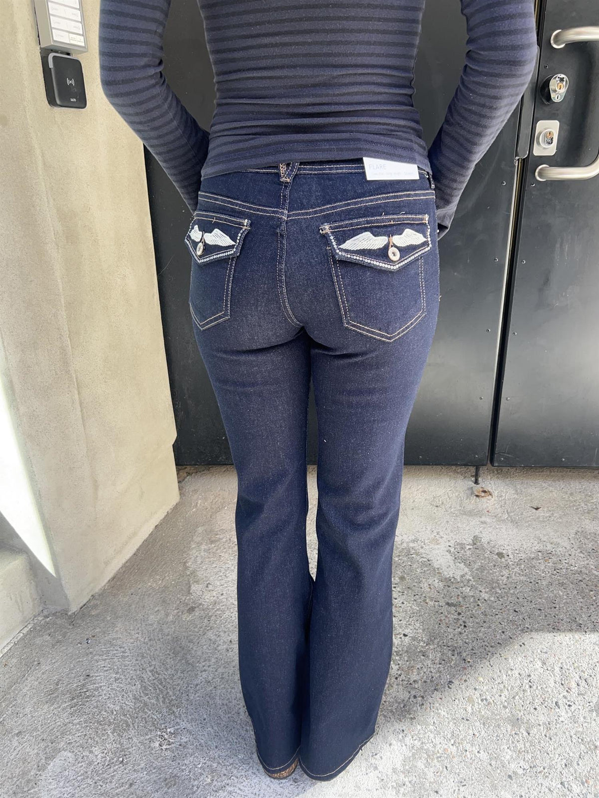 Slengbukse med vinge på baklommen 5102 - Indigo
