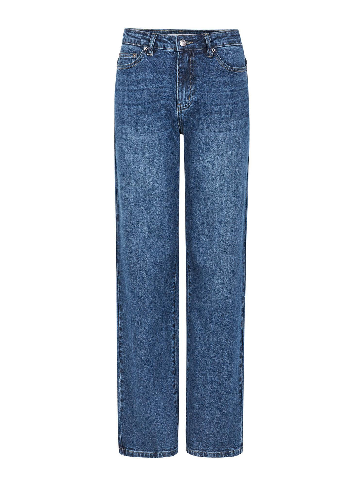 Willa Midwaist Wide Jeans - Mørkeblå