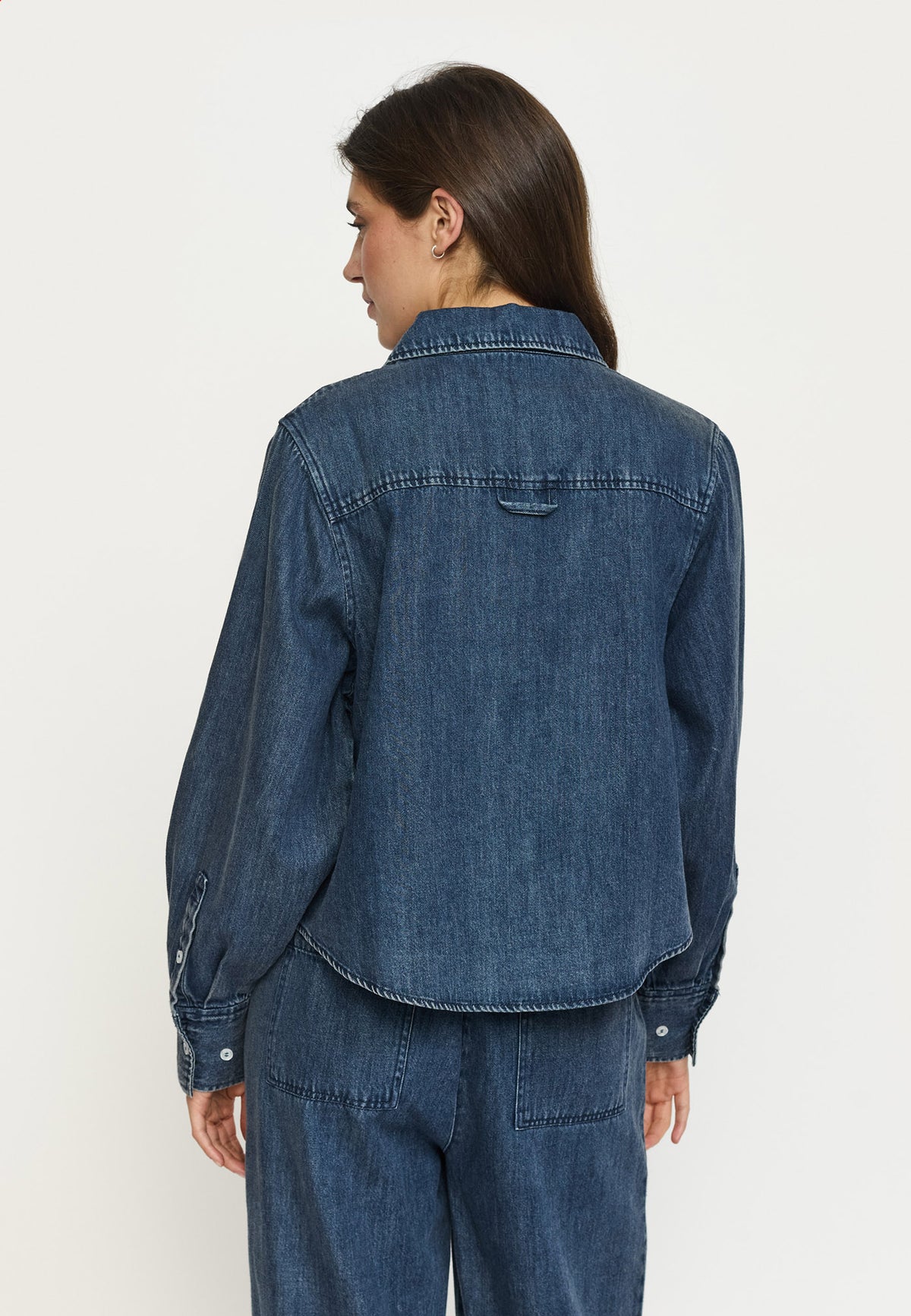 Keira Cropped Shirt - Mørkeblå