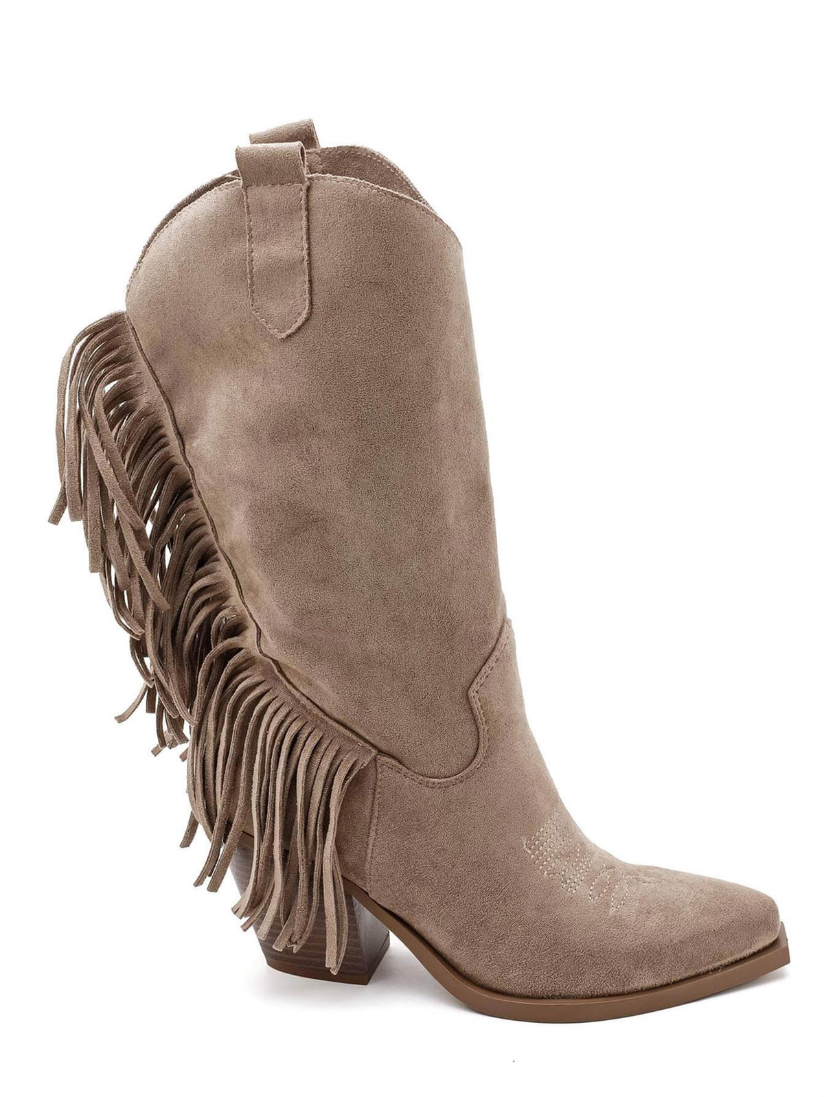 Cowboyboot med frynser - Khaki