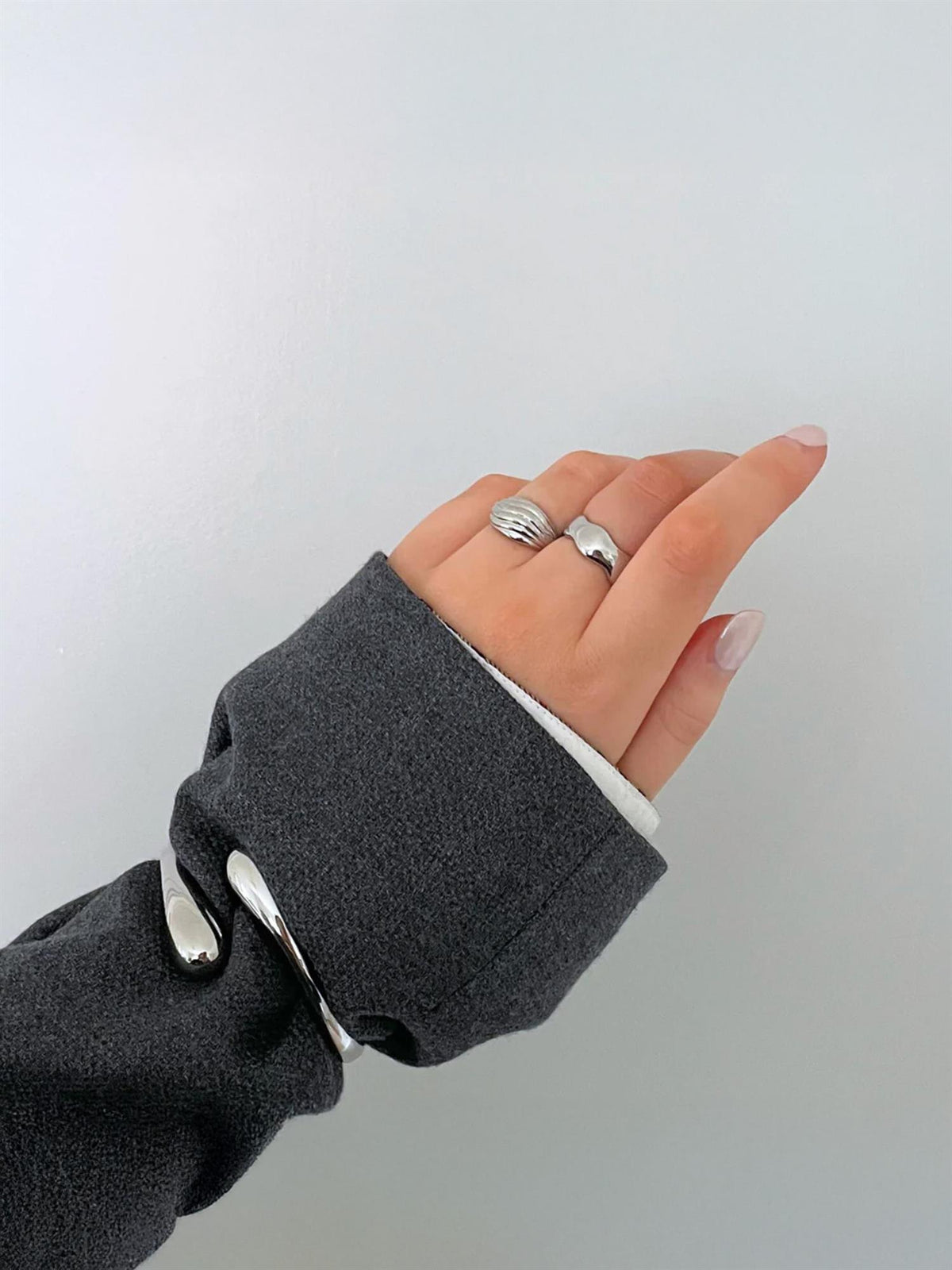 Wavy - Ring Steel - Sølv