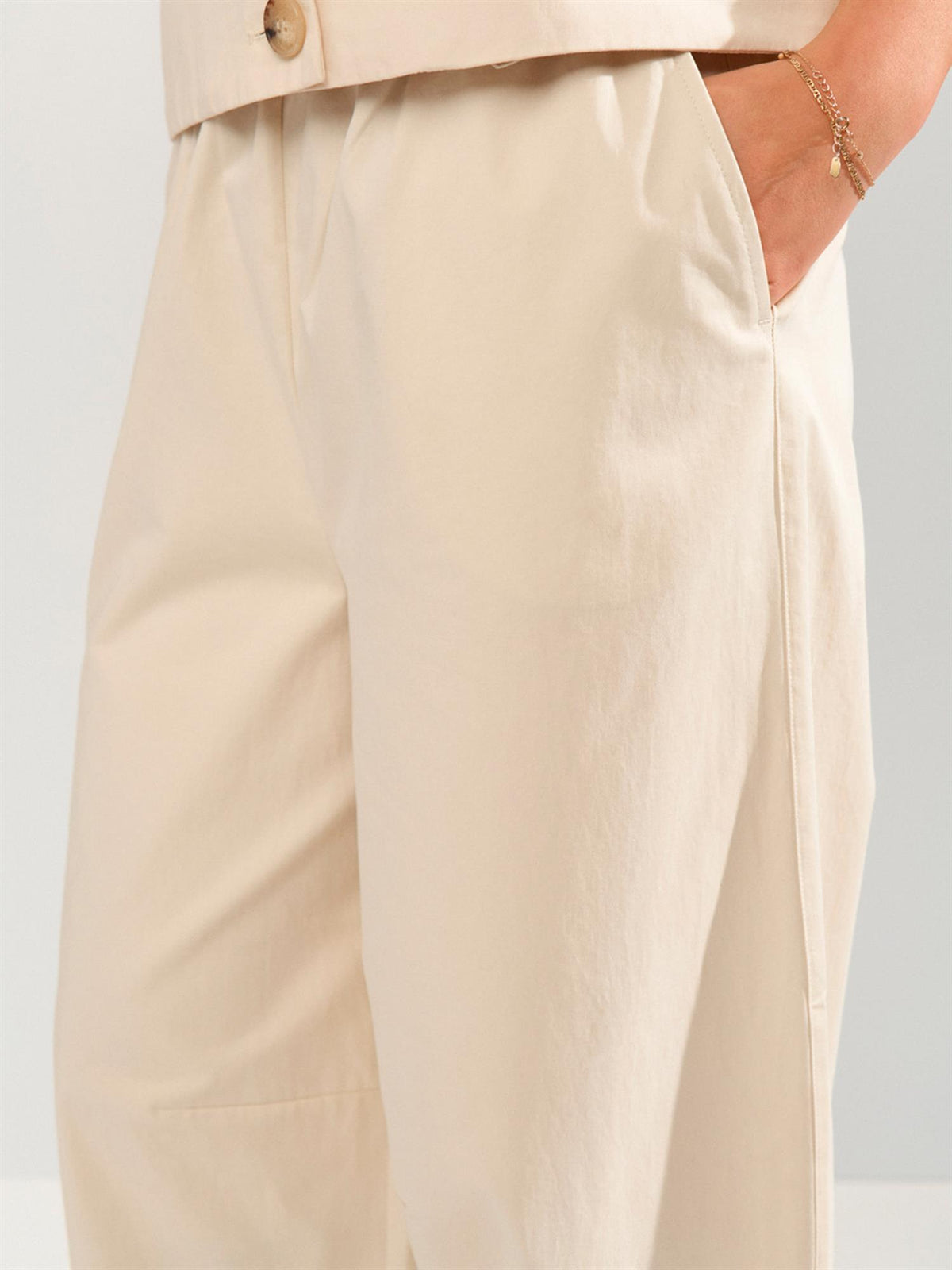 Sunna Cropped Jeans - Beige