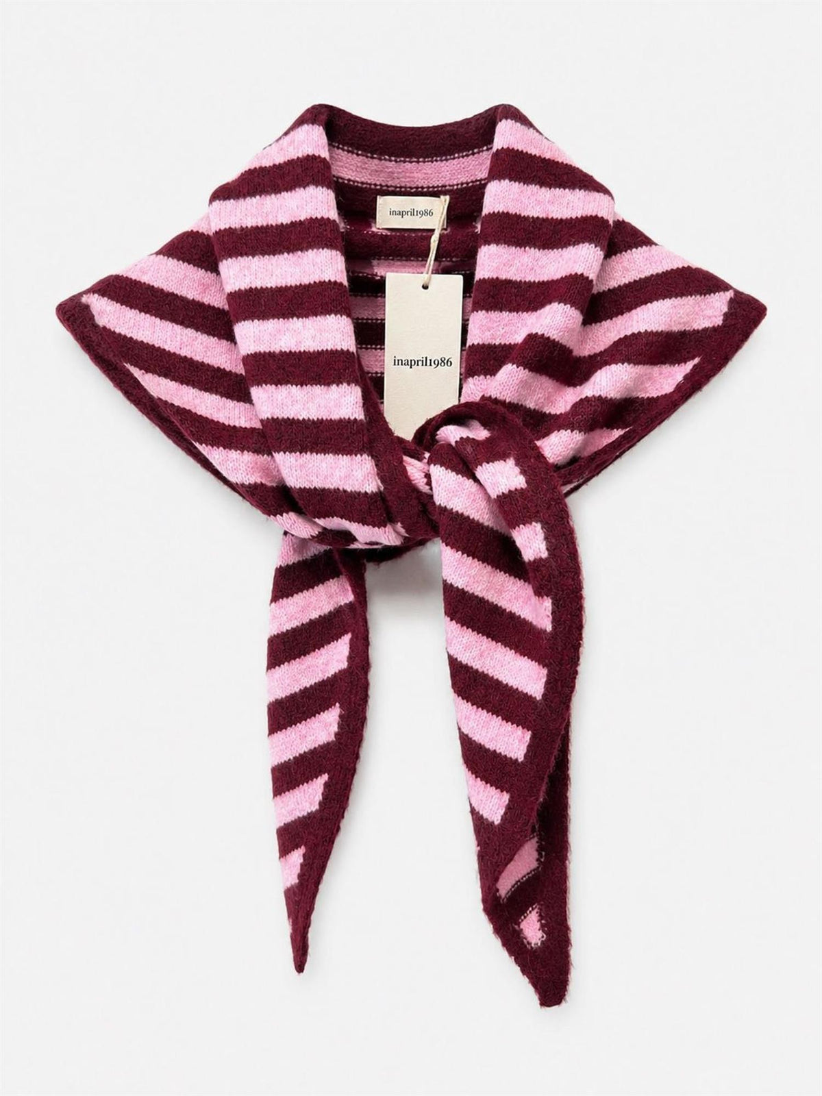 Skjerf med striper - Burgunder/Rosa