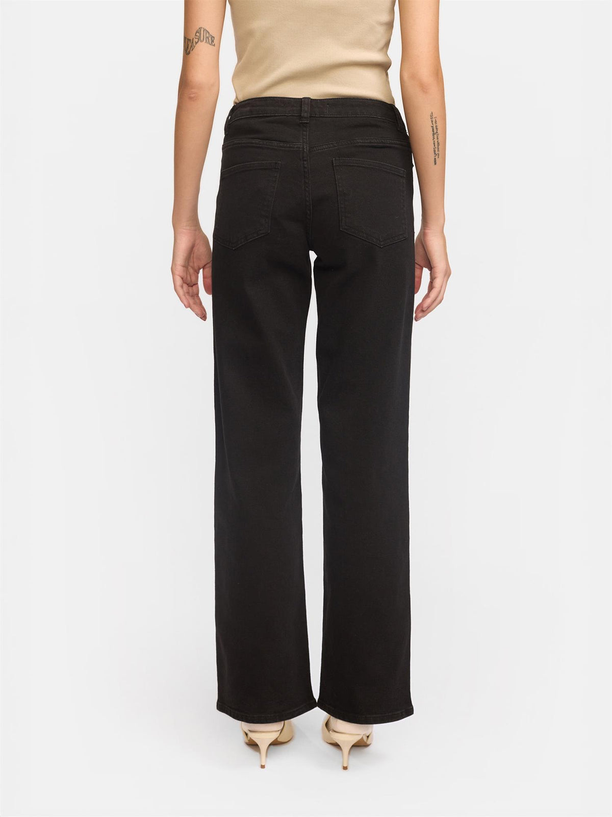 Willa Midwaist Wide Jeans - Sort