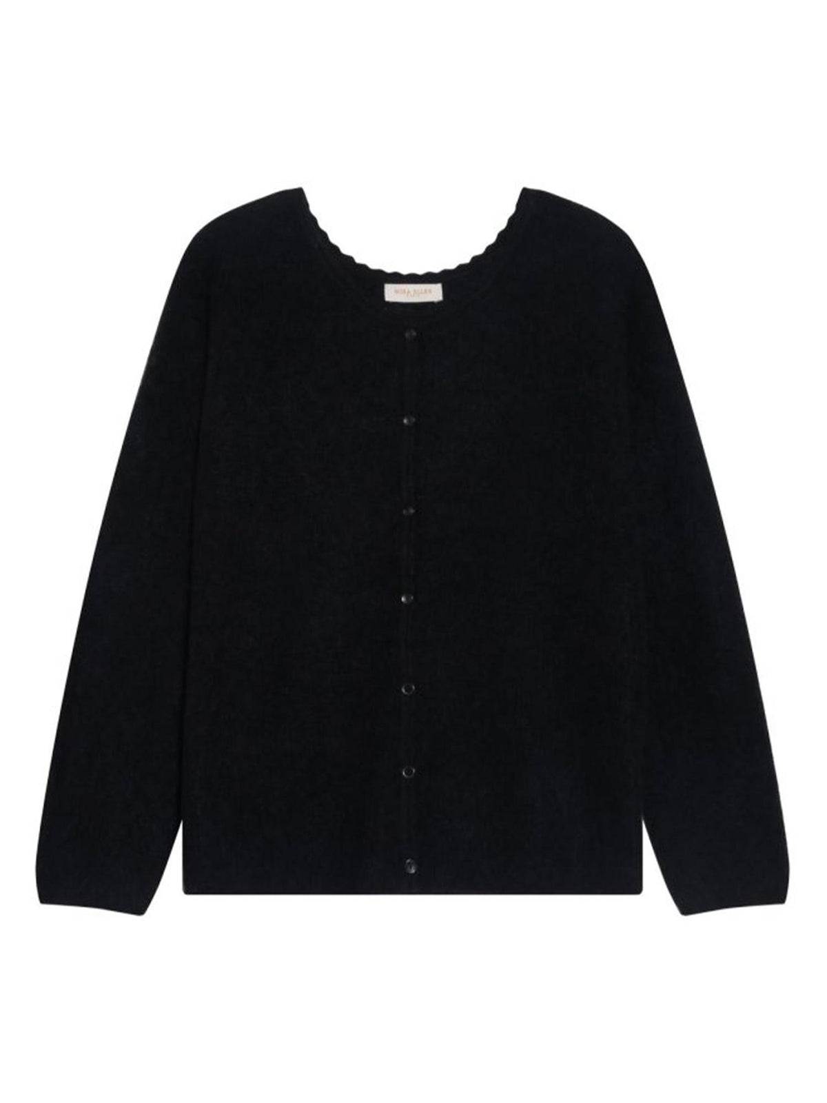 Cardigan i alpakkamiks - Sort
