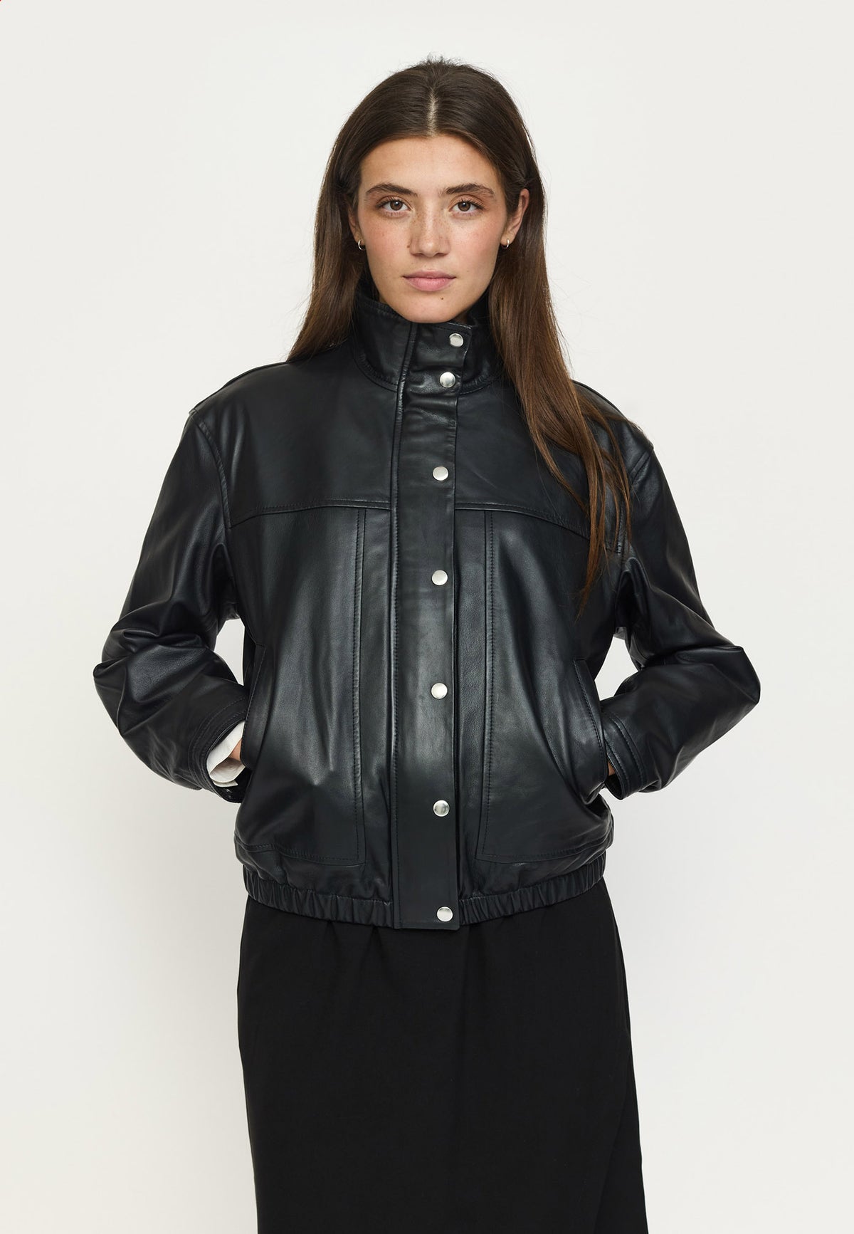 Emersyn Leather Jacket - Sort