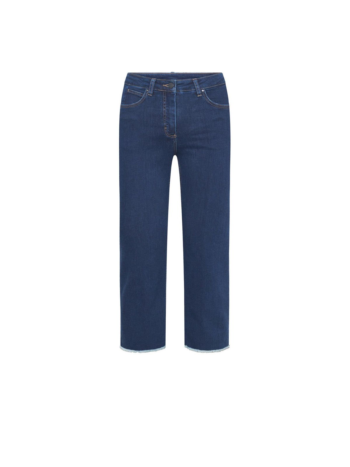 Amelia Raw Straight Cropped - Dark Blue Denim