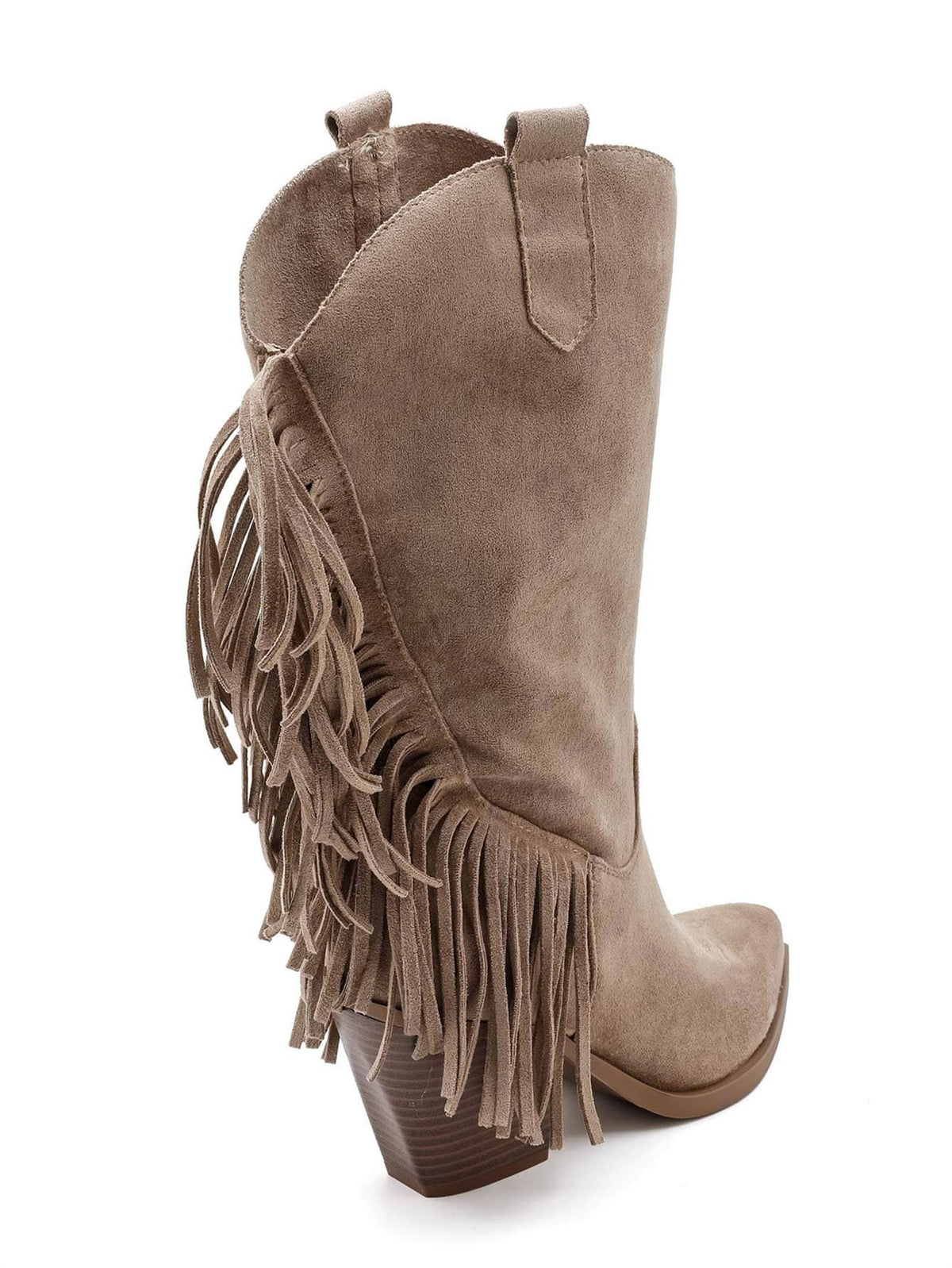 Cowboyboot med frynser - Khaki