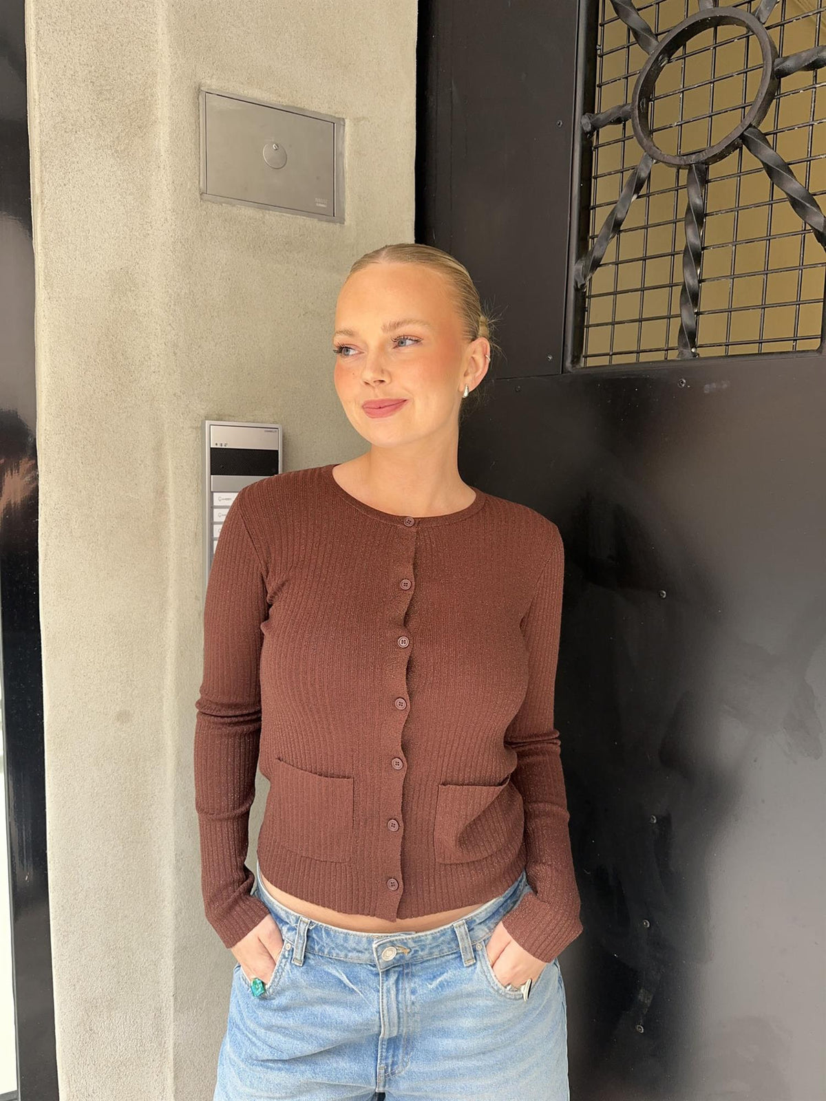 Tynn cardigan - Brun