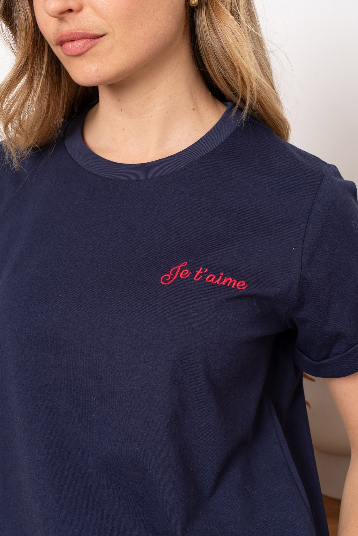 T-skjorte Je t'aime - Marine