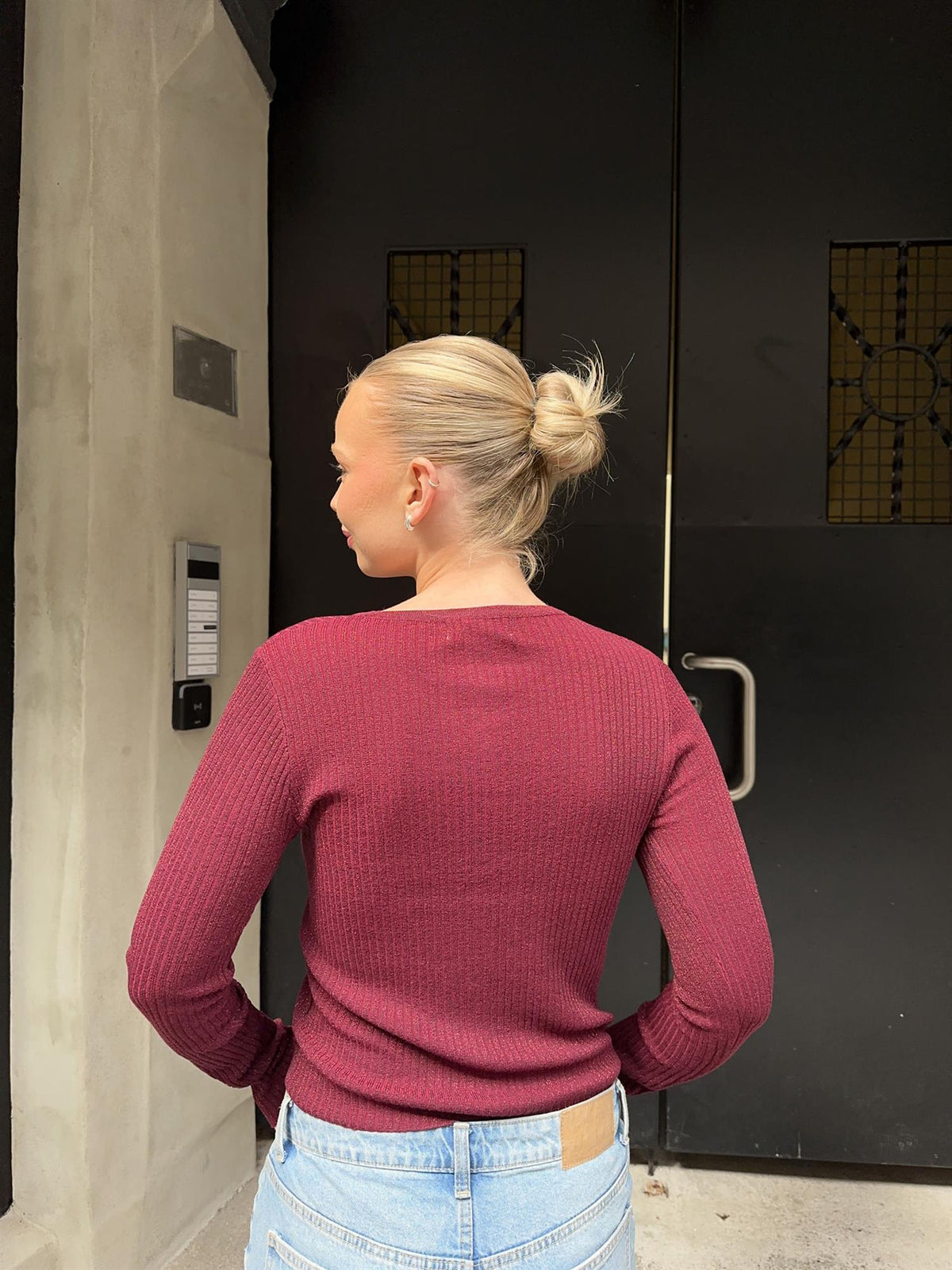 Tynn cardigan - Burgunder