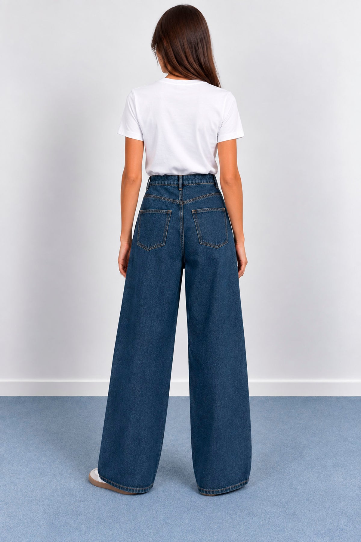 Jeans med legg - Blå