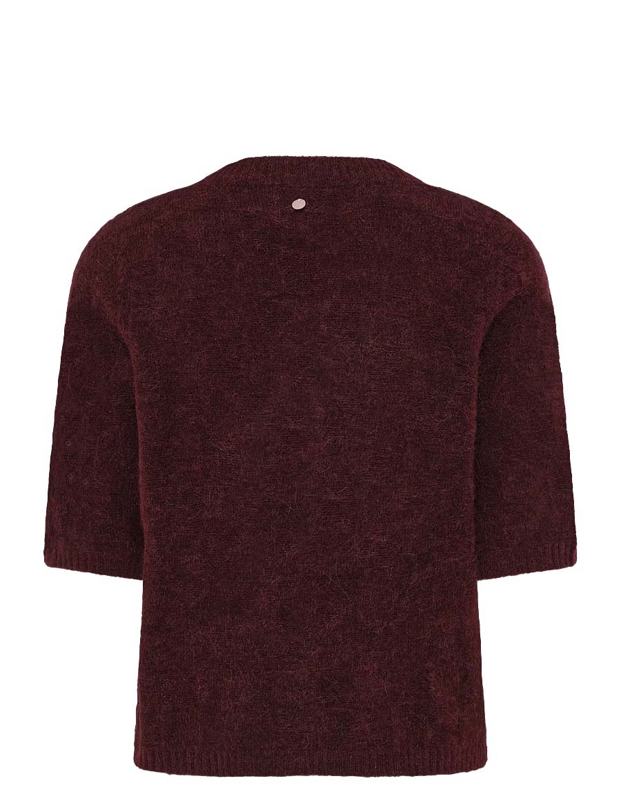 Riette Check Cardigan - Burgunder
