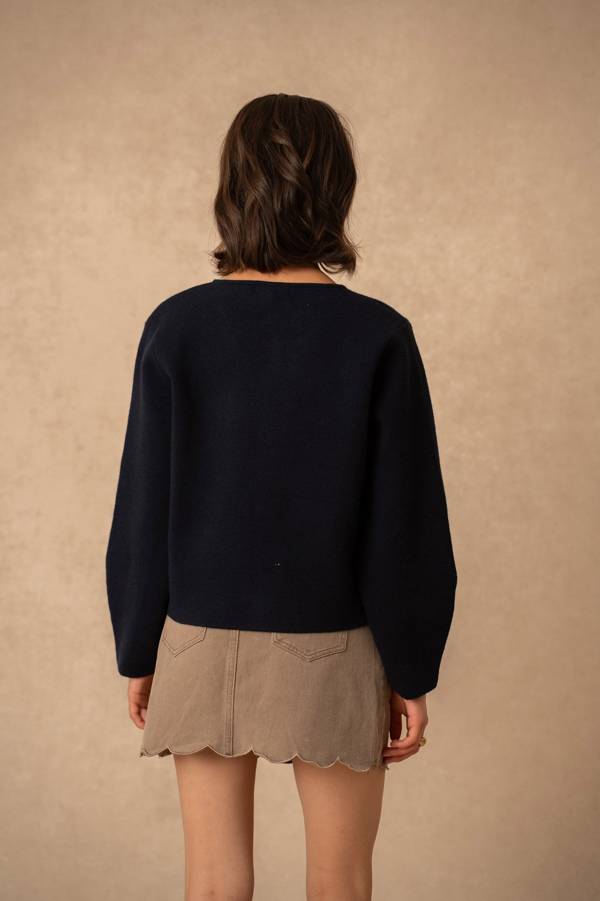 Cardigan med store knapper YP2085 - Marineblå