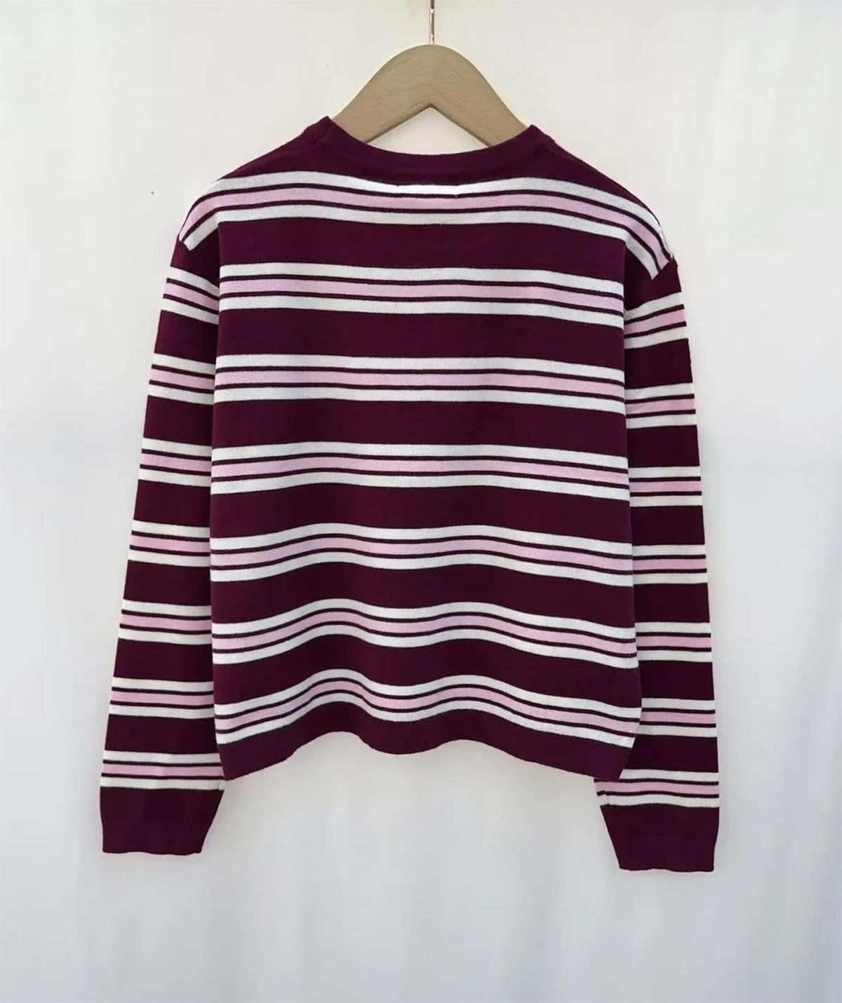 Genser med striper - Burgunder/Rosa - Rosa