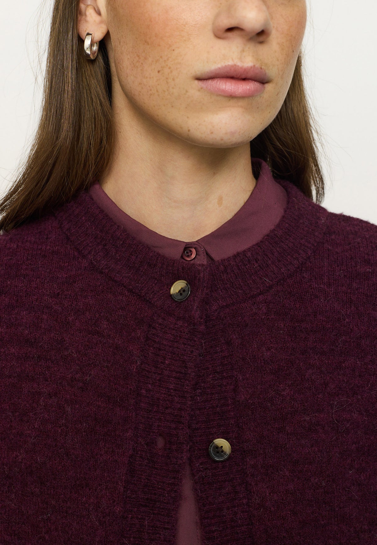 Allsion O-neck Cardigan Knit - RWS - Burgunder