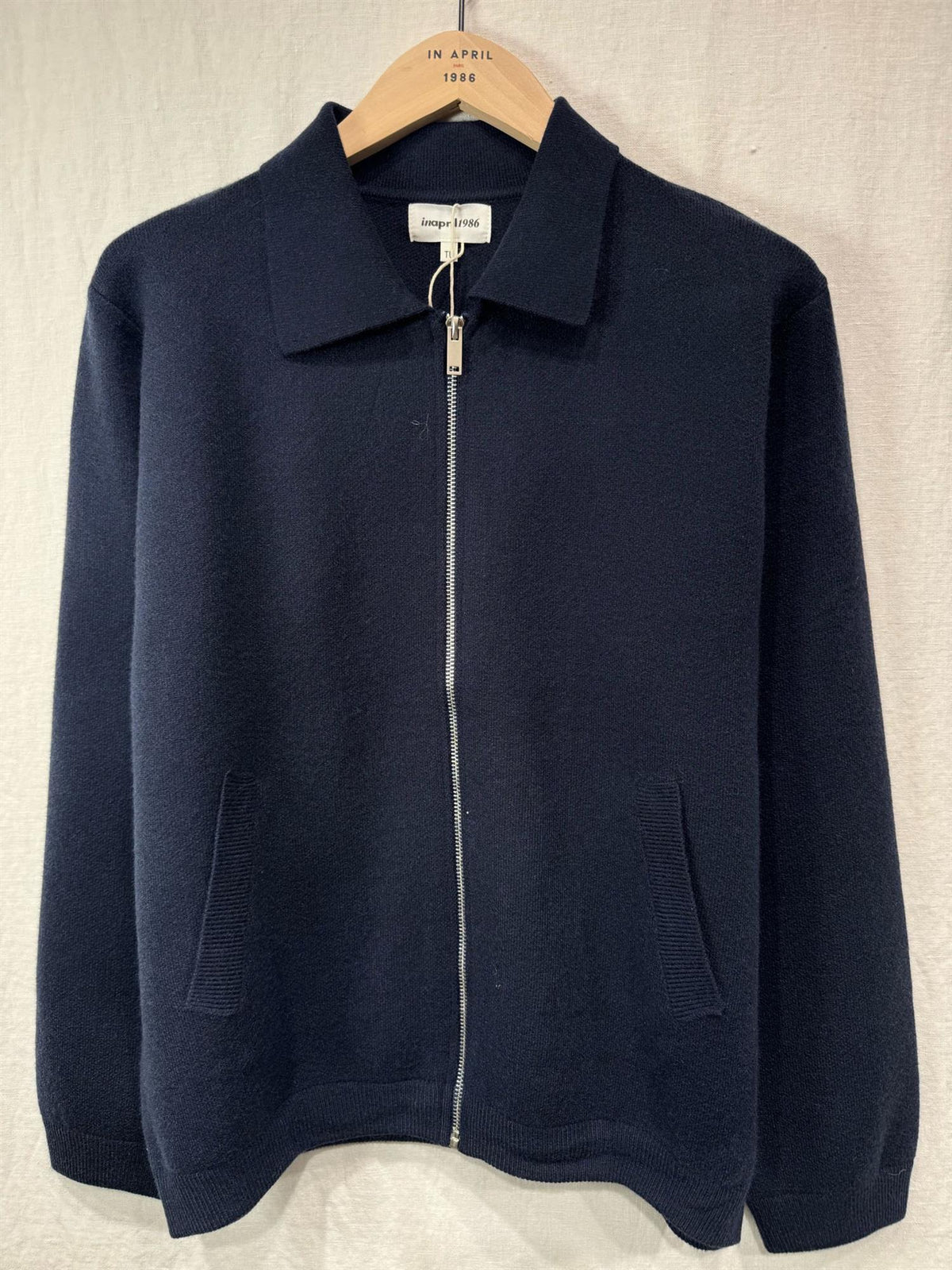 Cardigan med glidelås - Marineblå