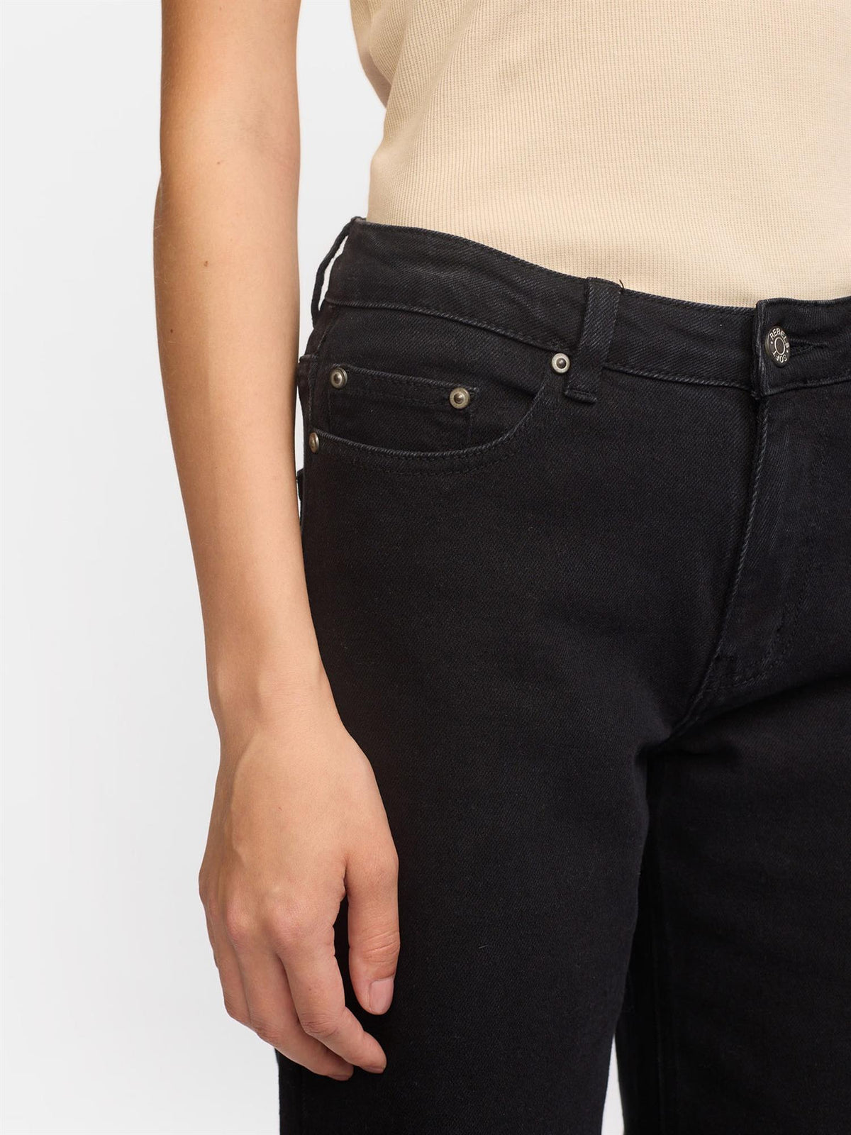 Willa Midwaist Wide Jeans - Sort