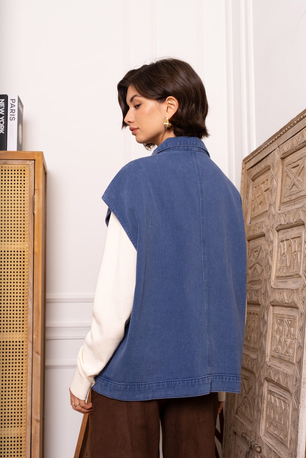 Oversized denimvest - Blå