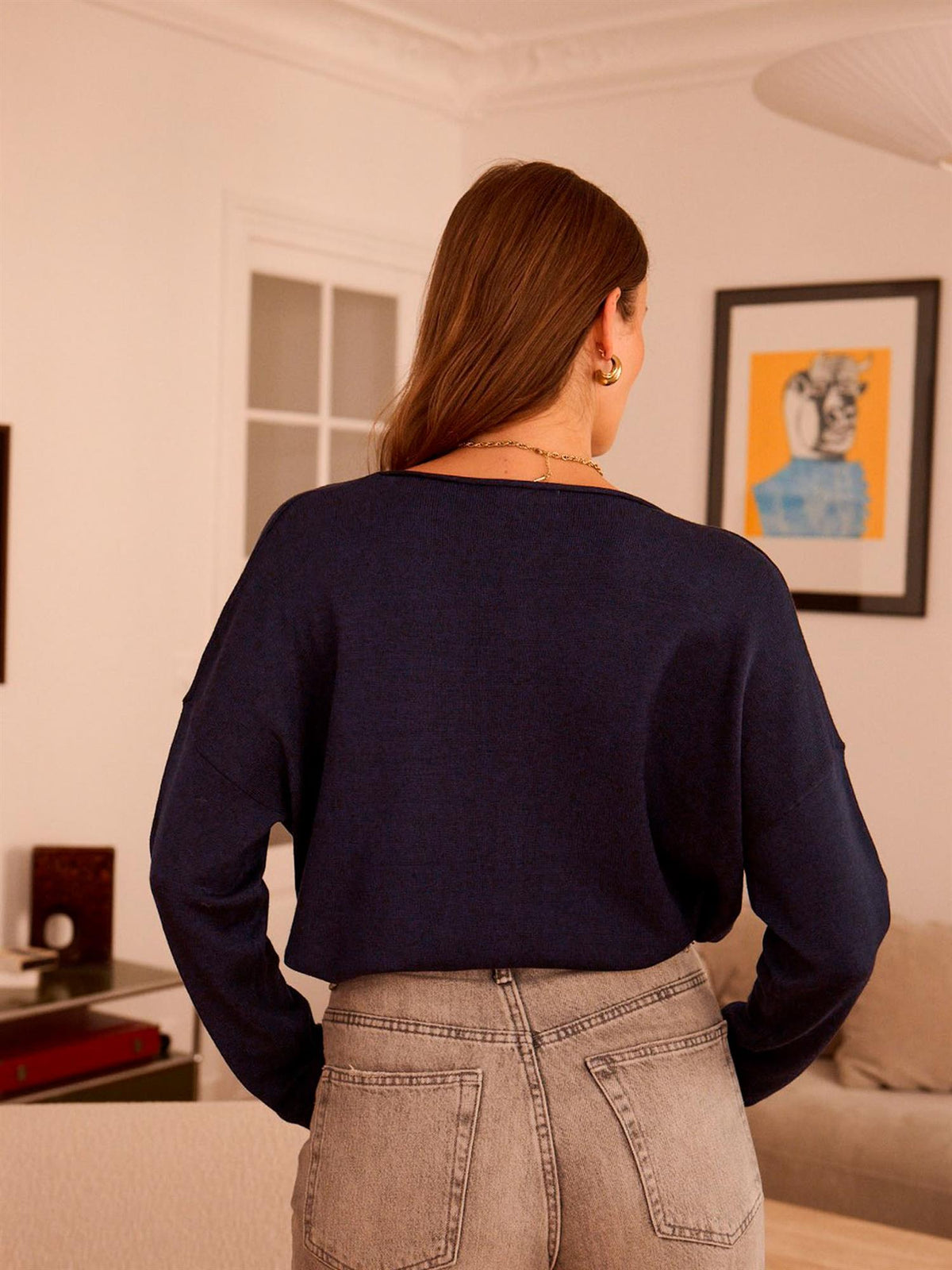 Basic cardigan - Marineblå