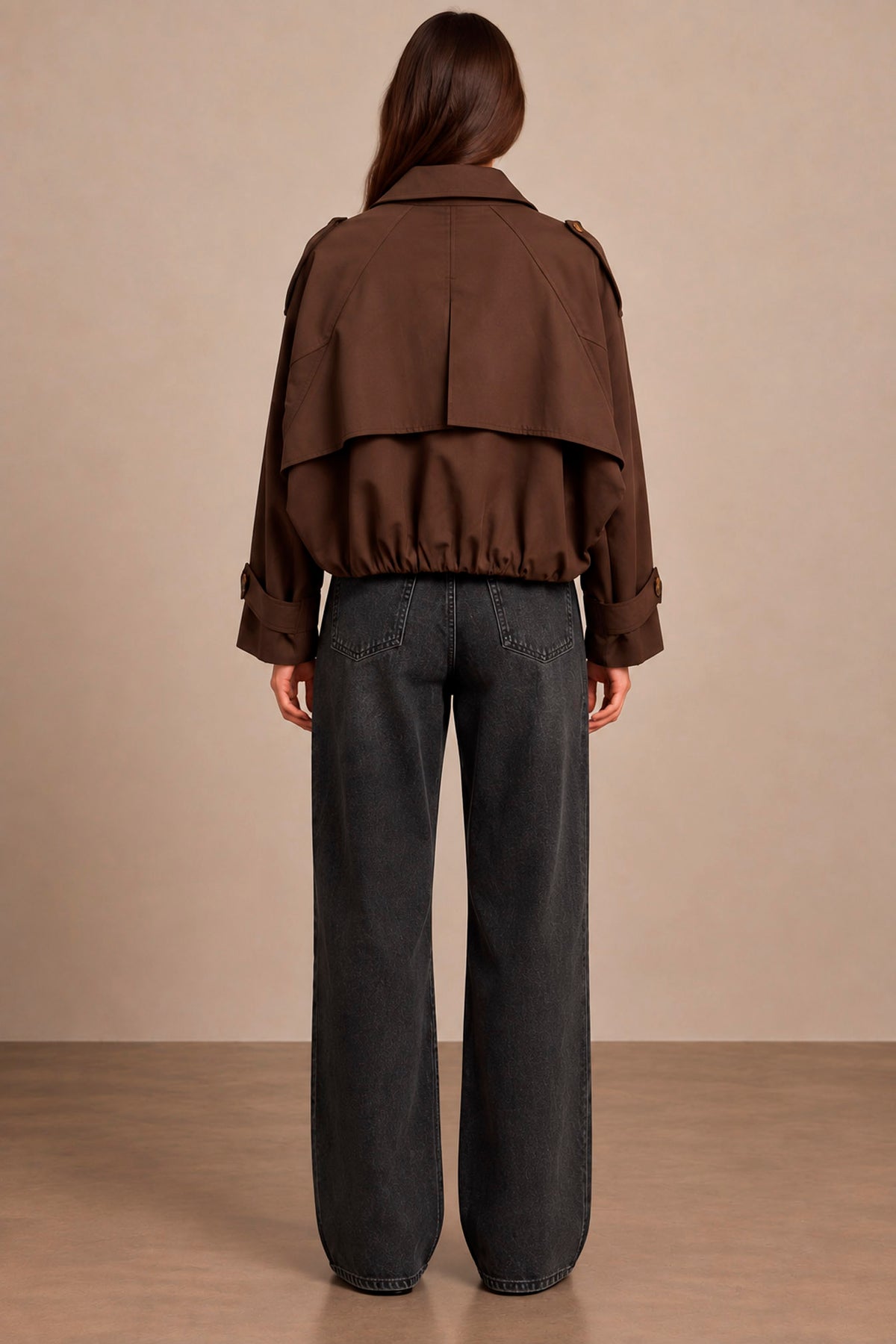 Kort trench - Brun