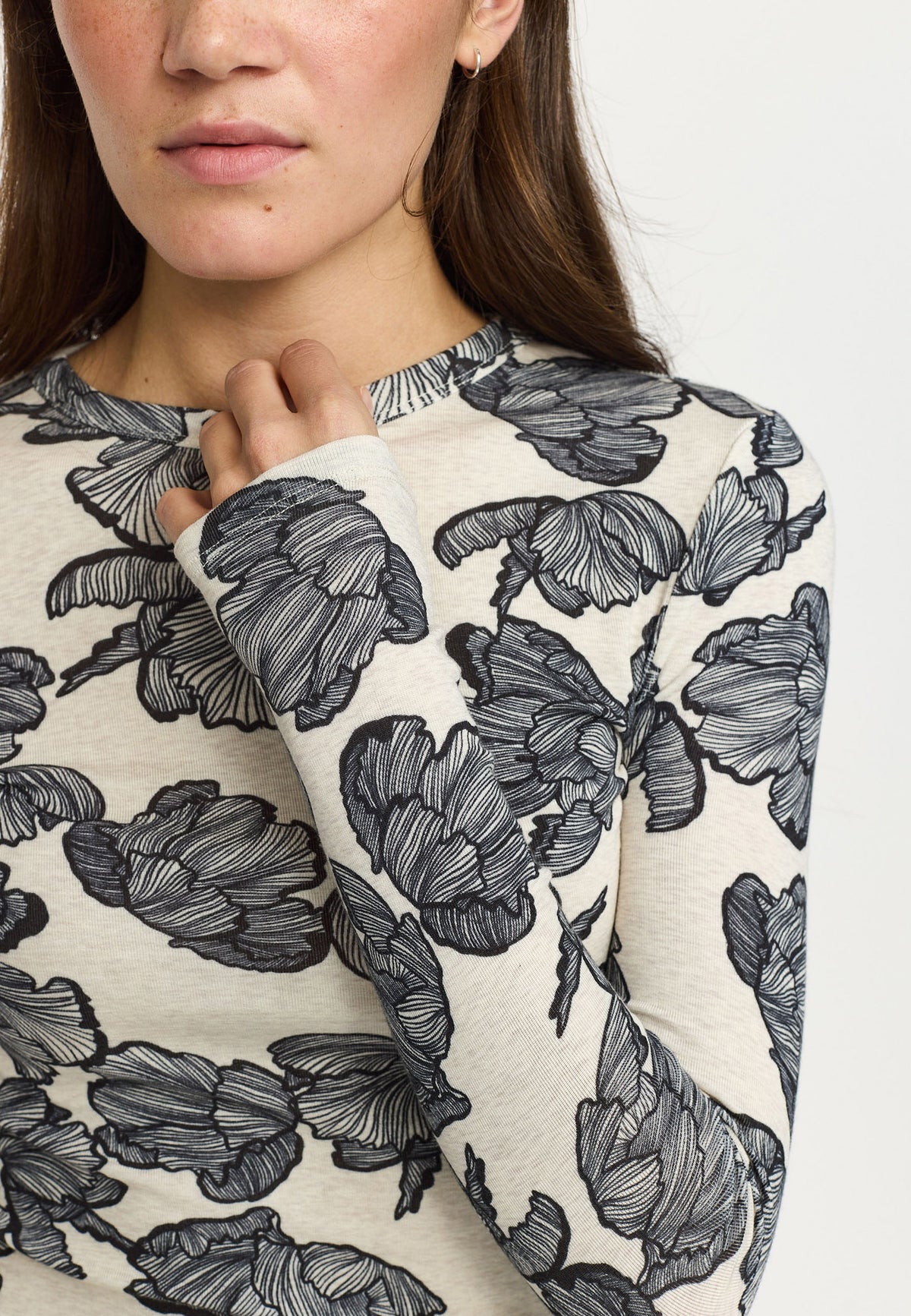 Roman O-neck printed - Beige