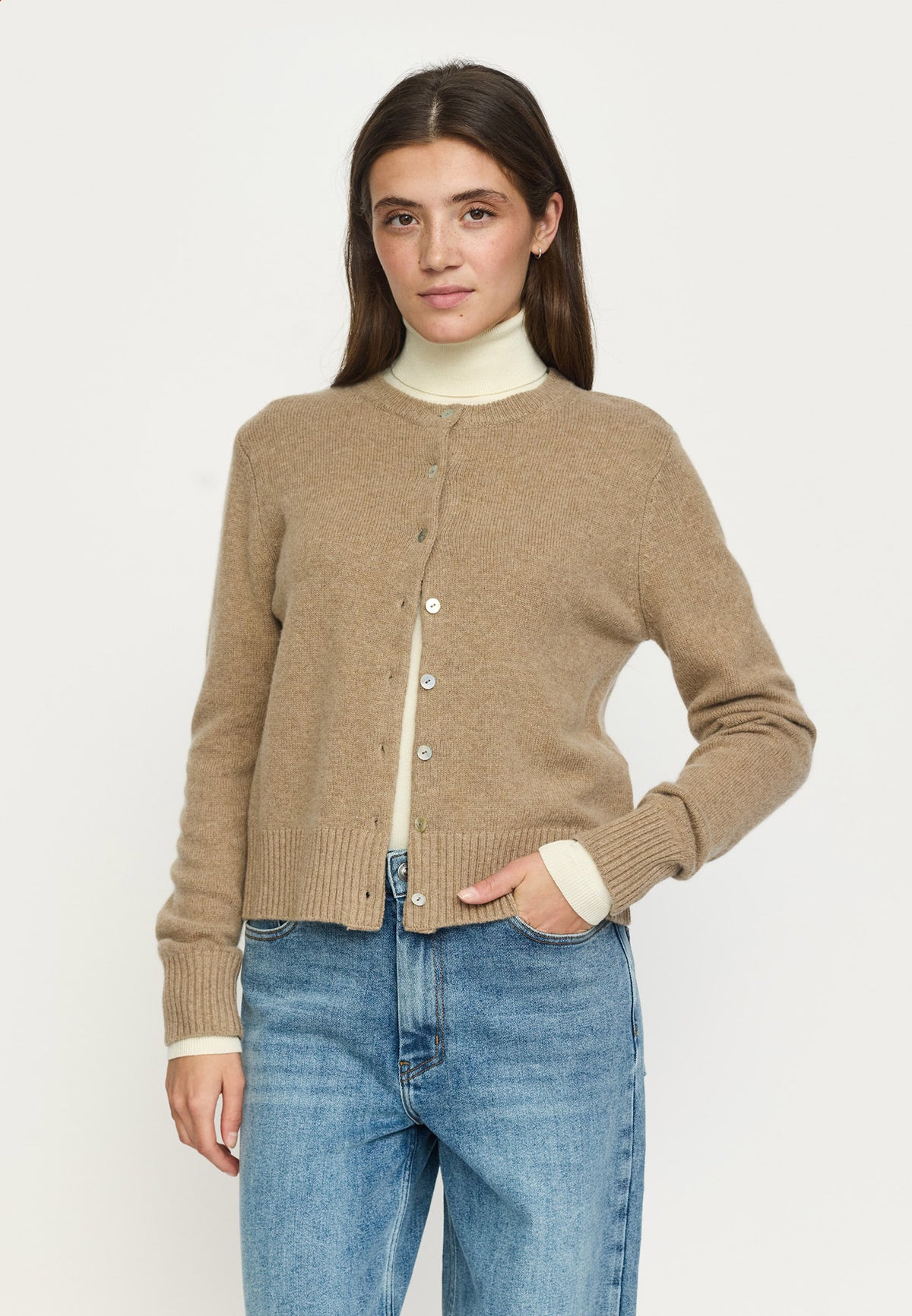 Avery Cardigan Knit RWS - Beige