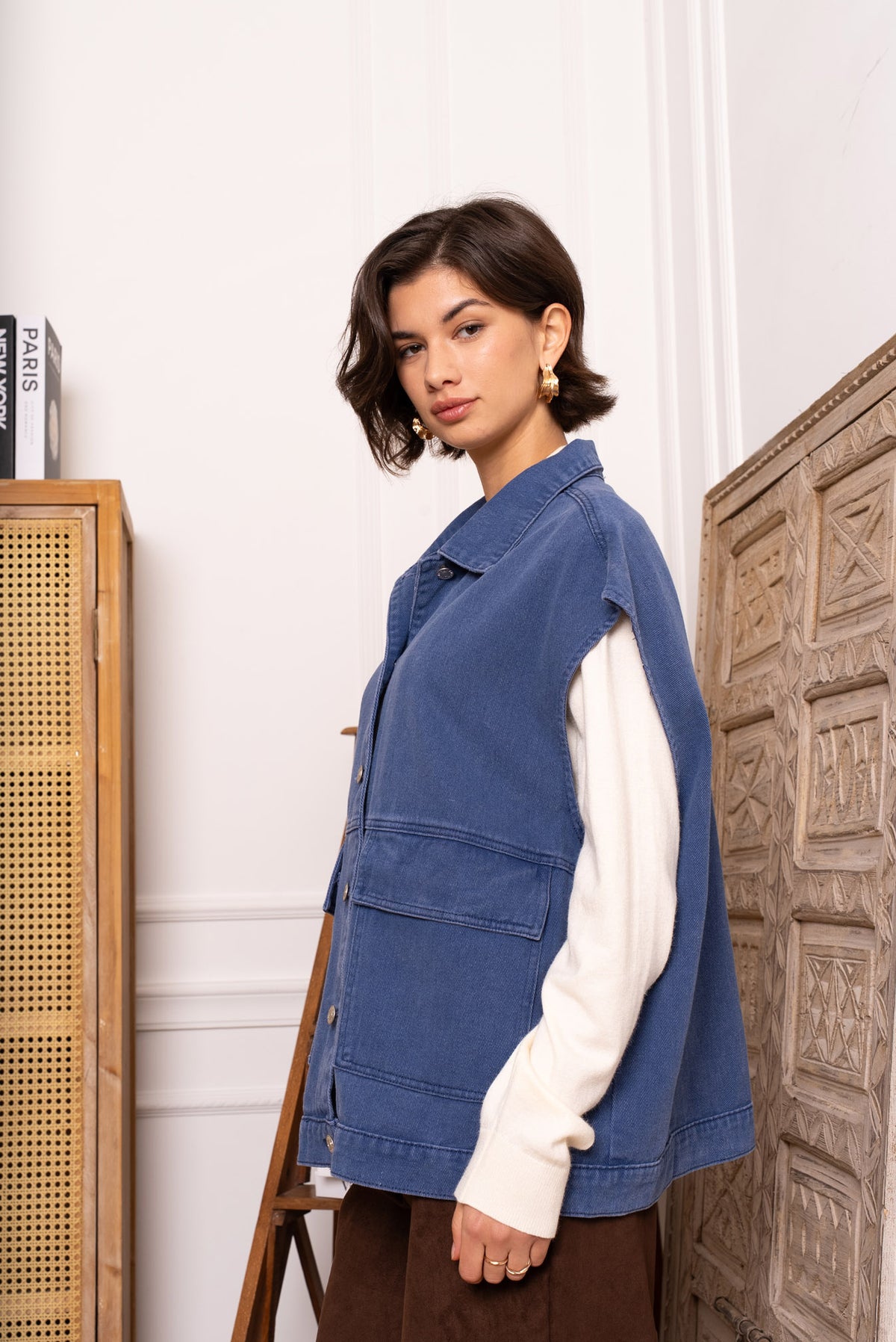 Oversized denimvest - Blå