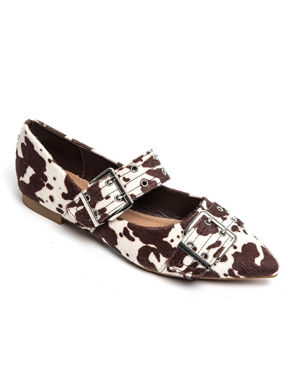 Buckle ballerina 9725 - Cow Brown