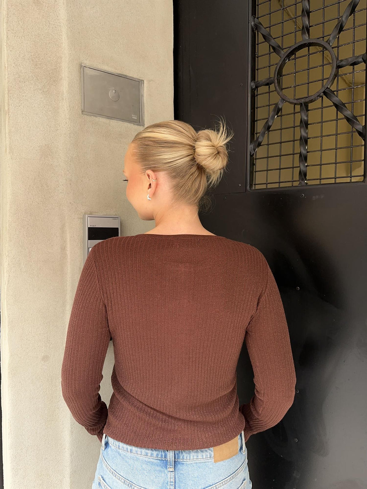 Tynn cardigan - Brun