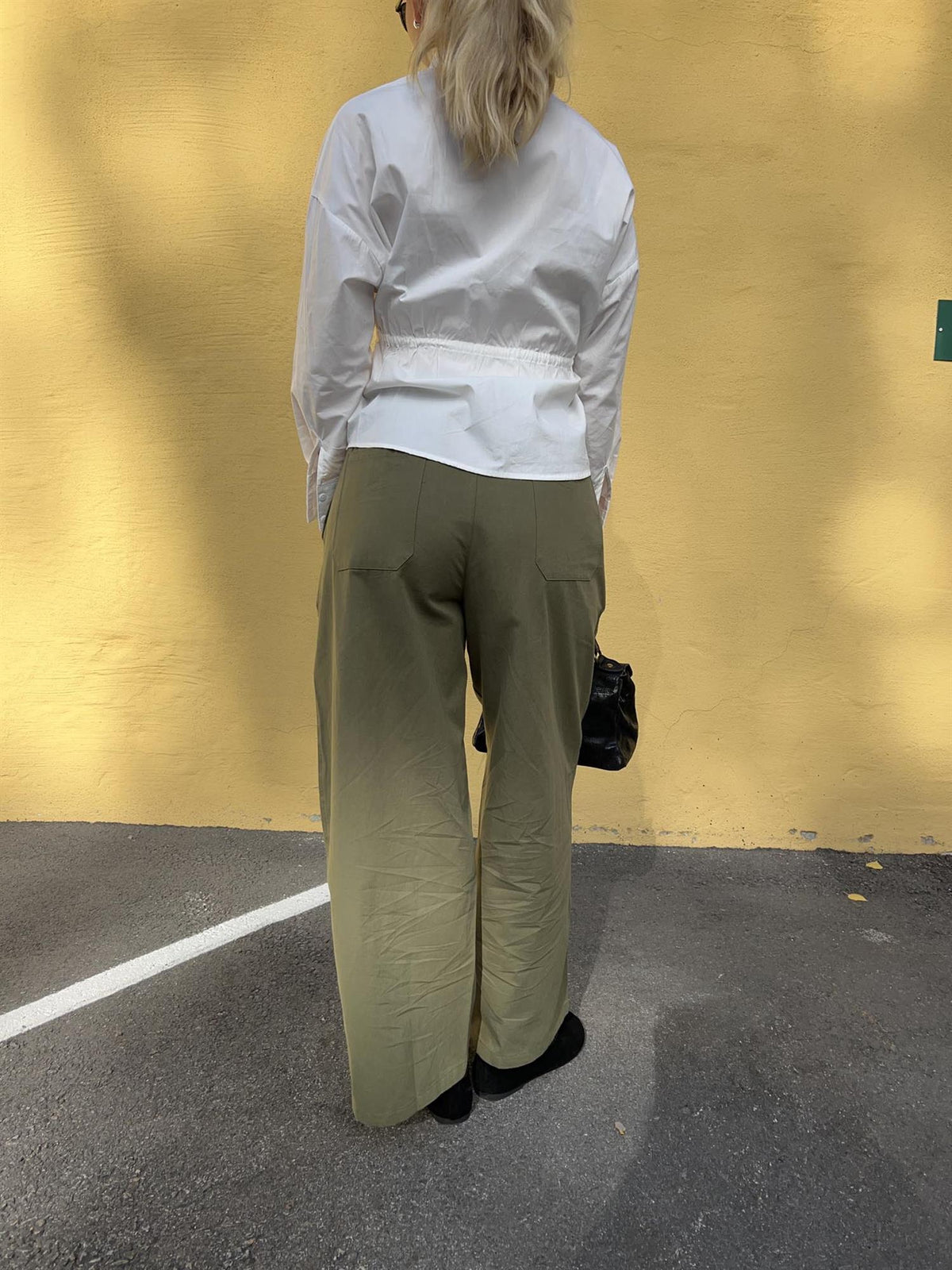 Bukse med vide ben - Khaki