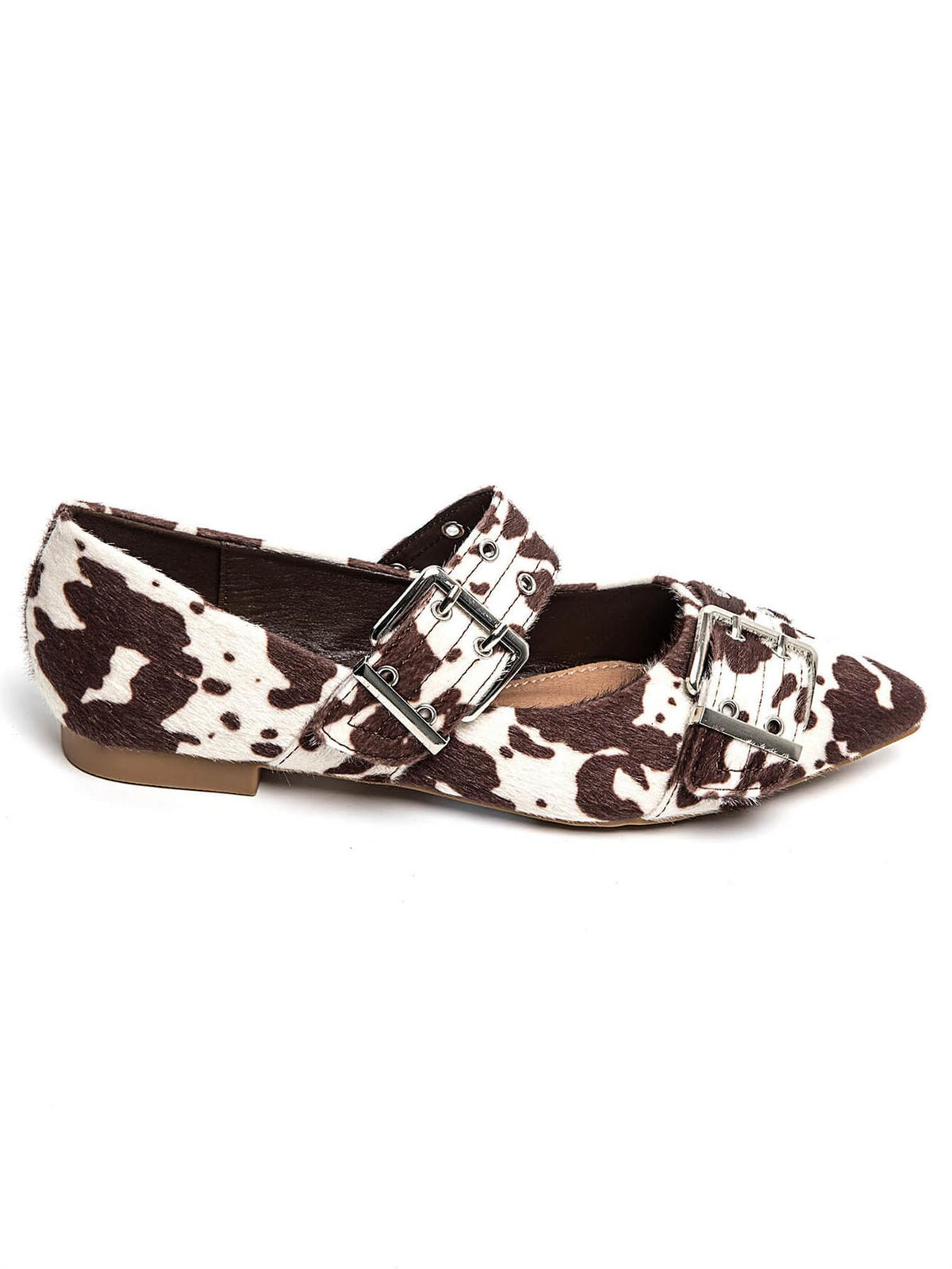 Buckle ballerina 9725 - Cow Brown