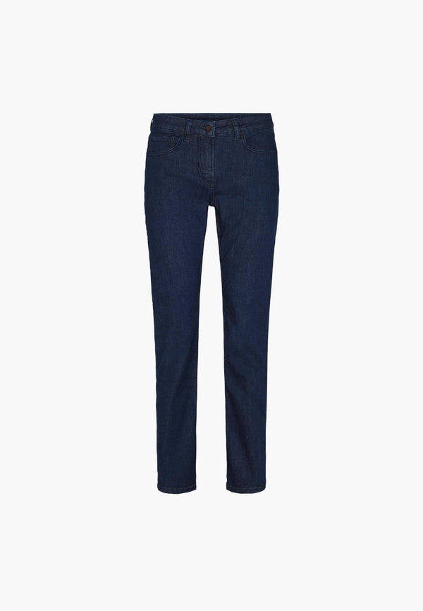 LAURIE  Laura Slim - Medium Length - Ecolabel Trousers SLIM 49505 Dark Blue Denim