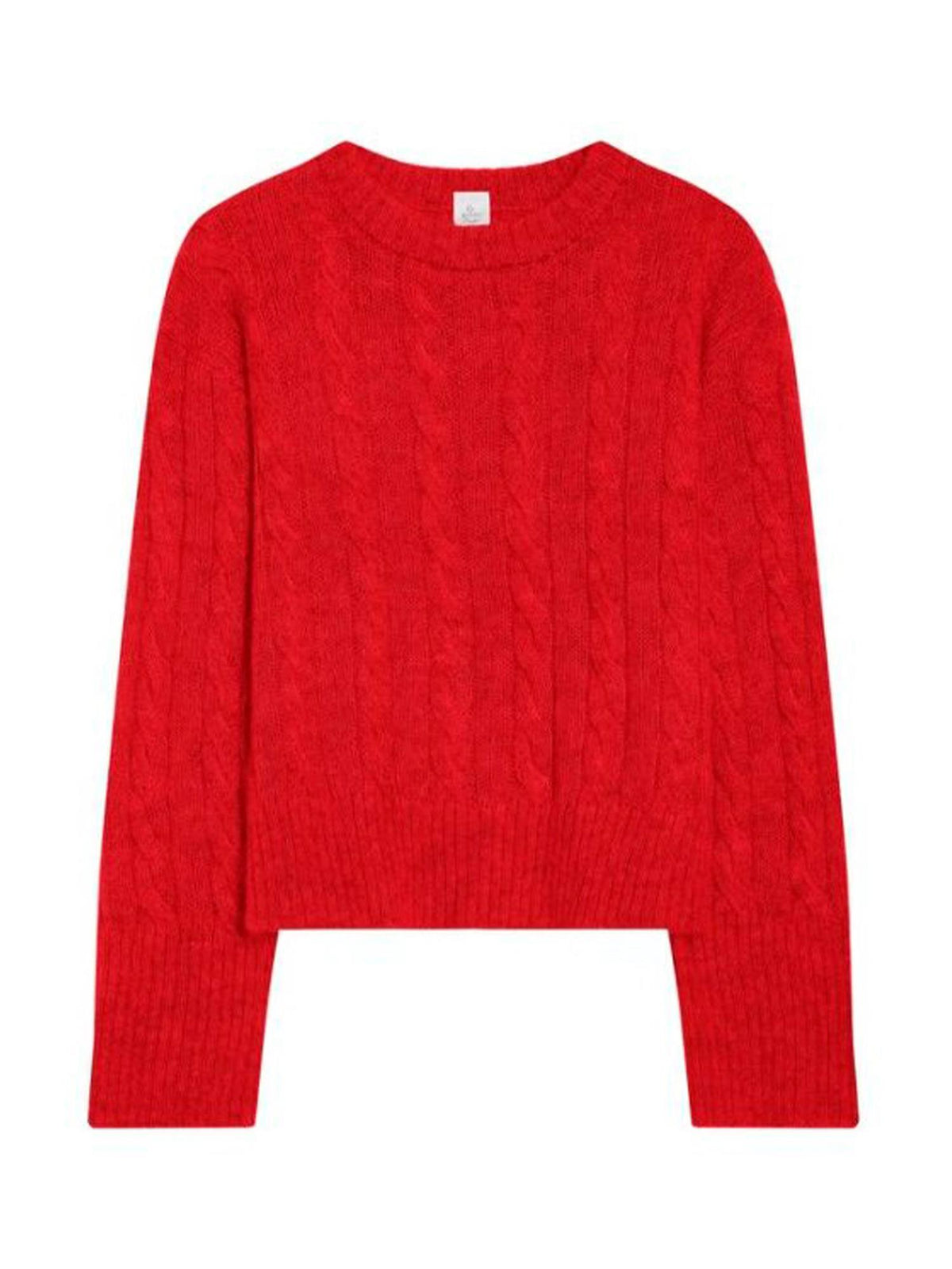Flettegenser i mohair - Rød