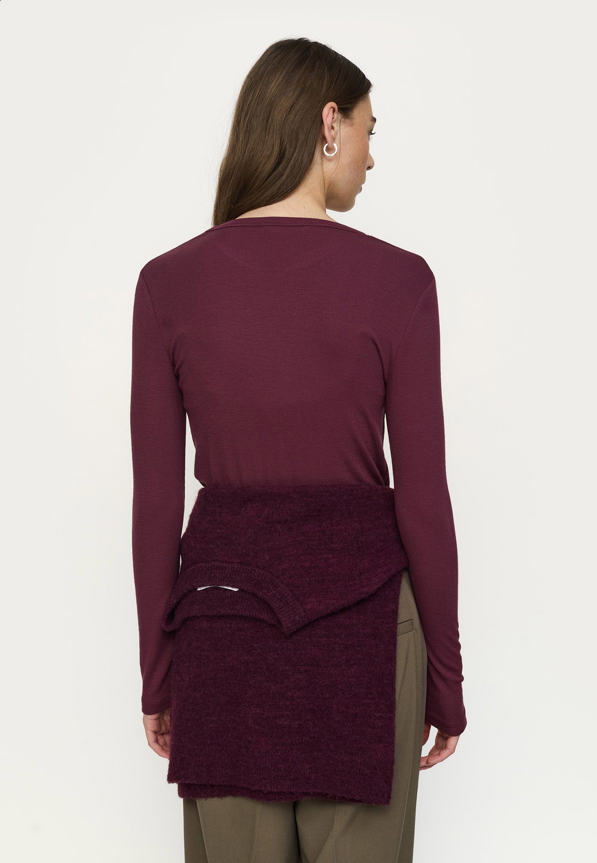 Fenja O-neck Top - Burgunder