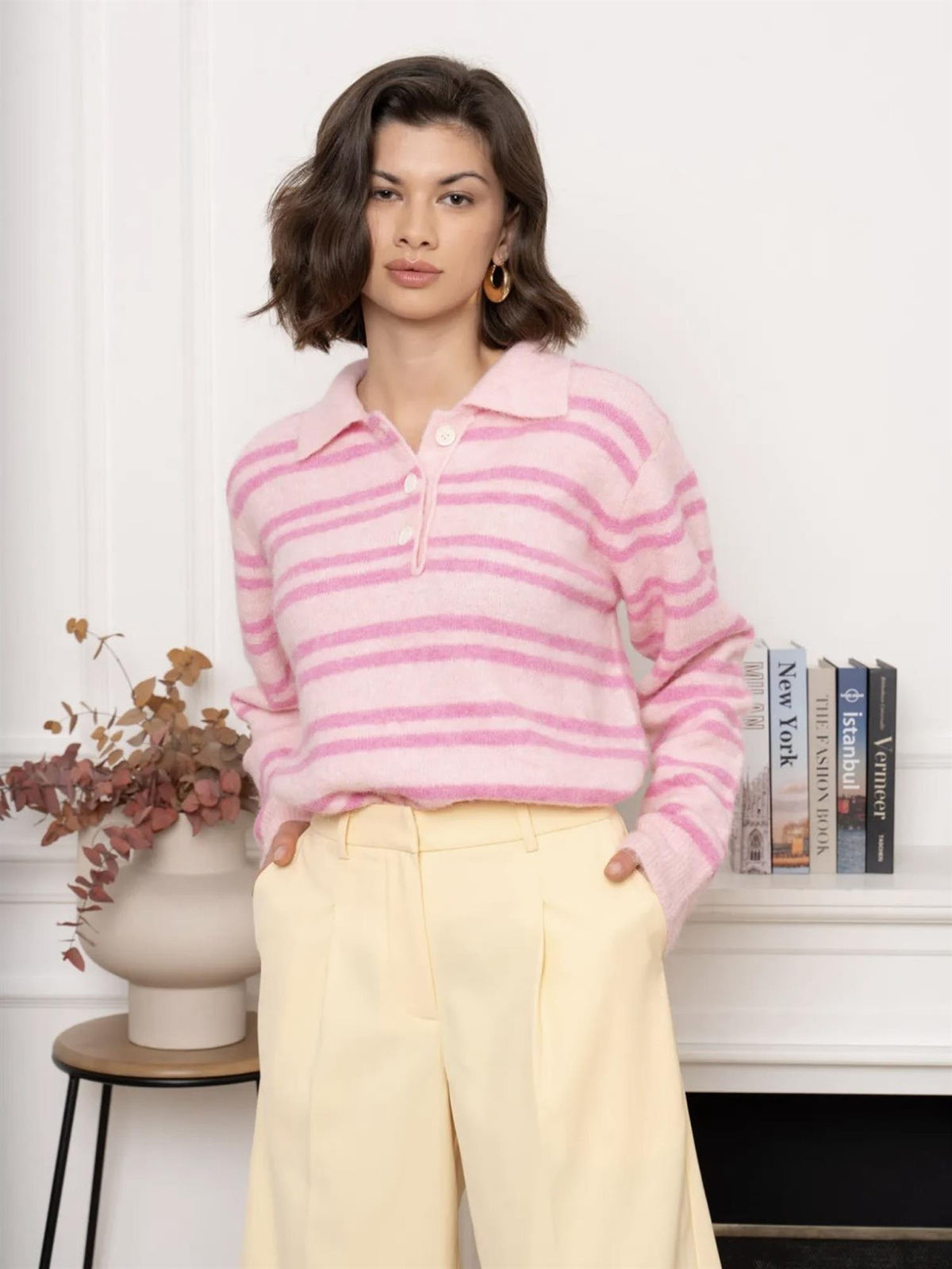 Pologenser med striper - Rosa/Fuchsia