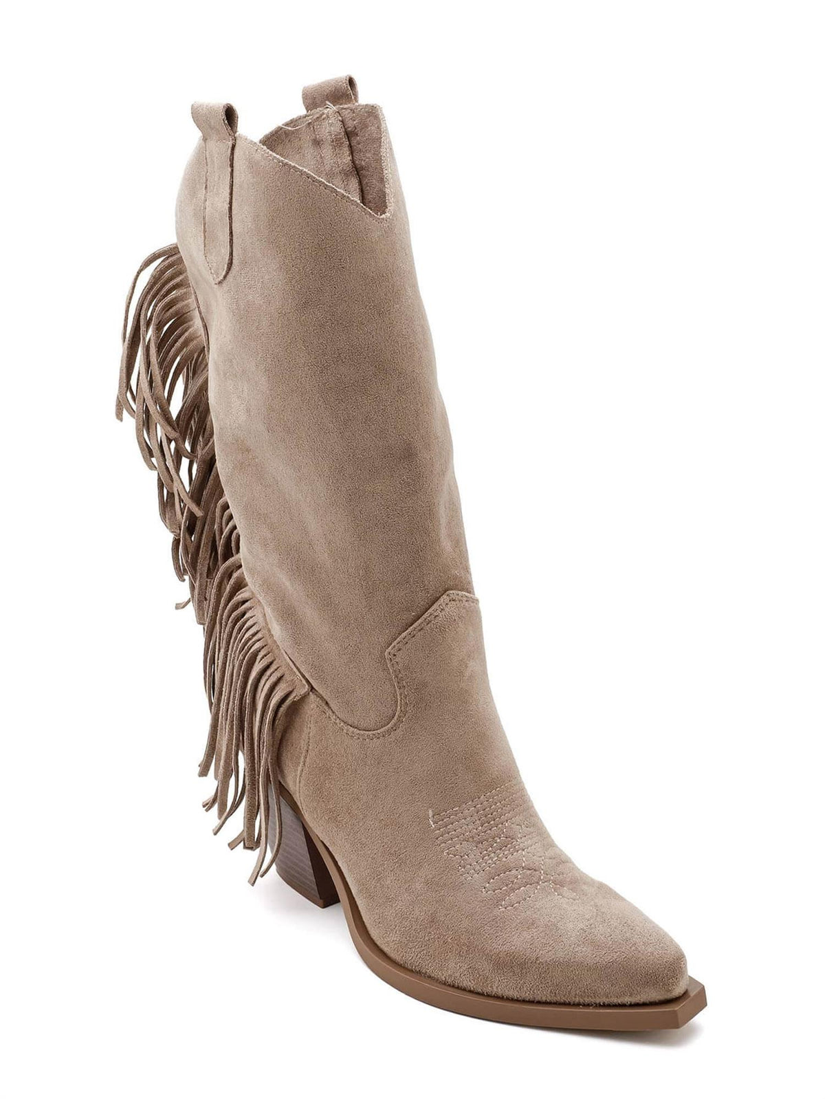 Cowboyboot med frynser - Khaki