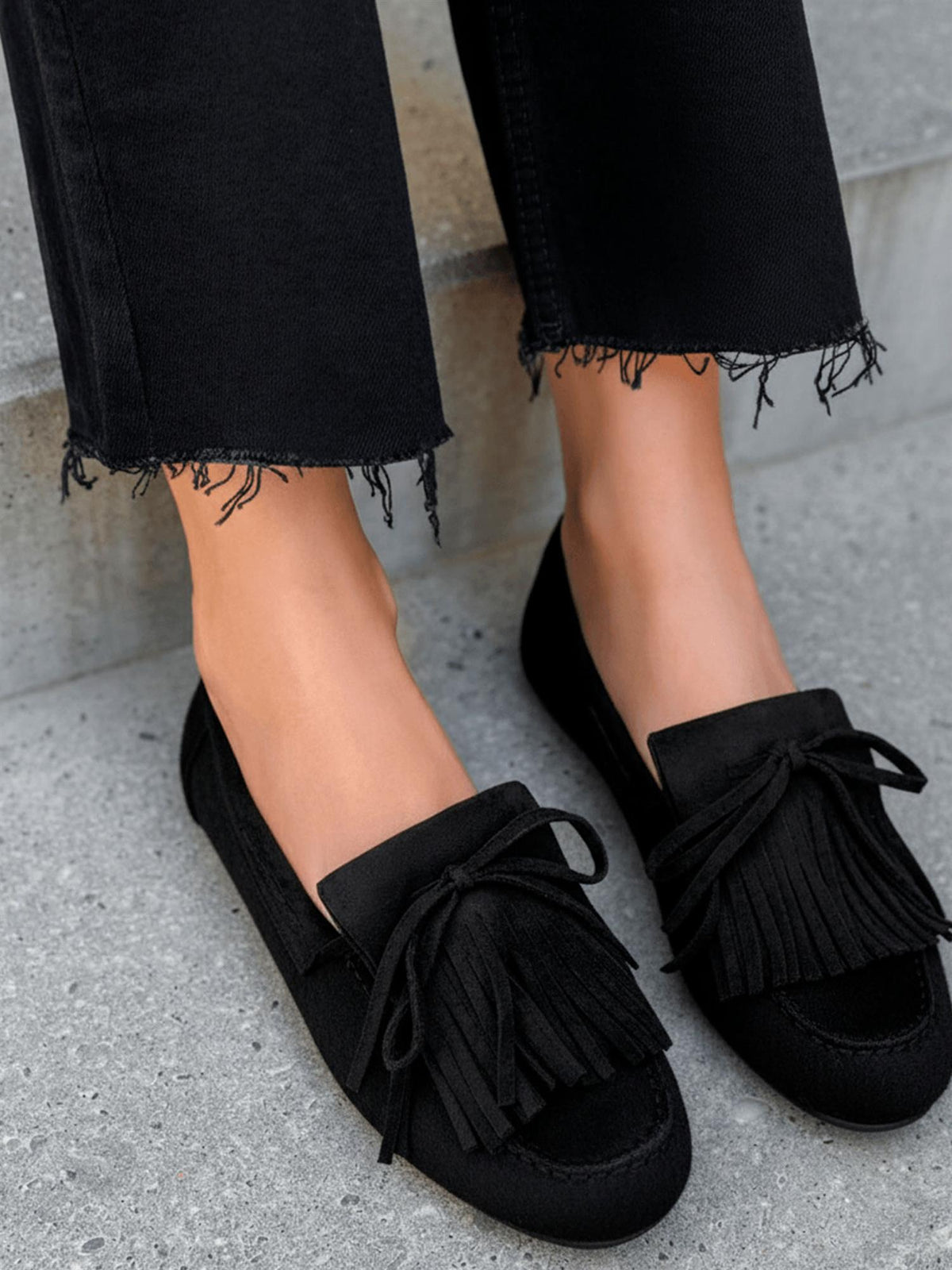 Loafer med frynser 9722 - Sort