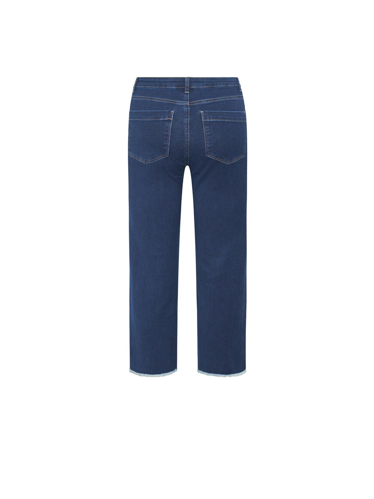 Amelia Raw Straight Cropped - Dark Blue Denim