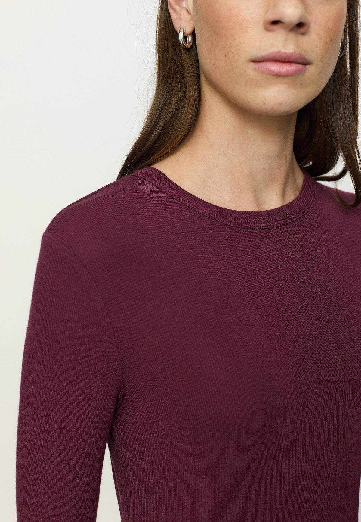 Fenja O-neck Top - Burgunder
